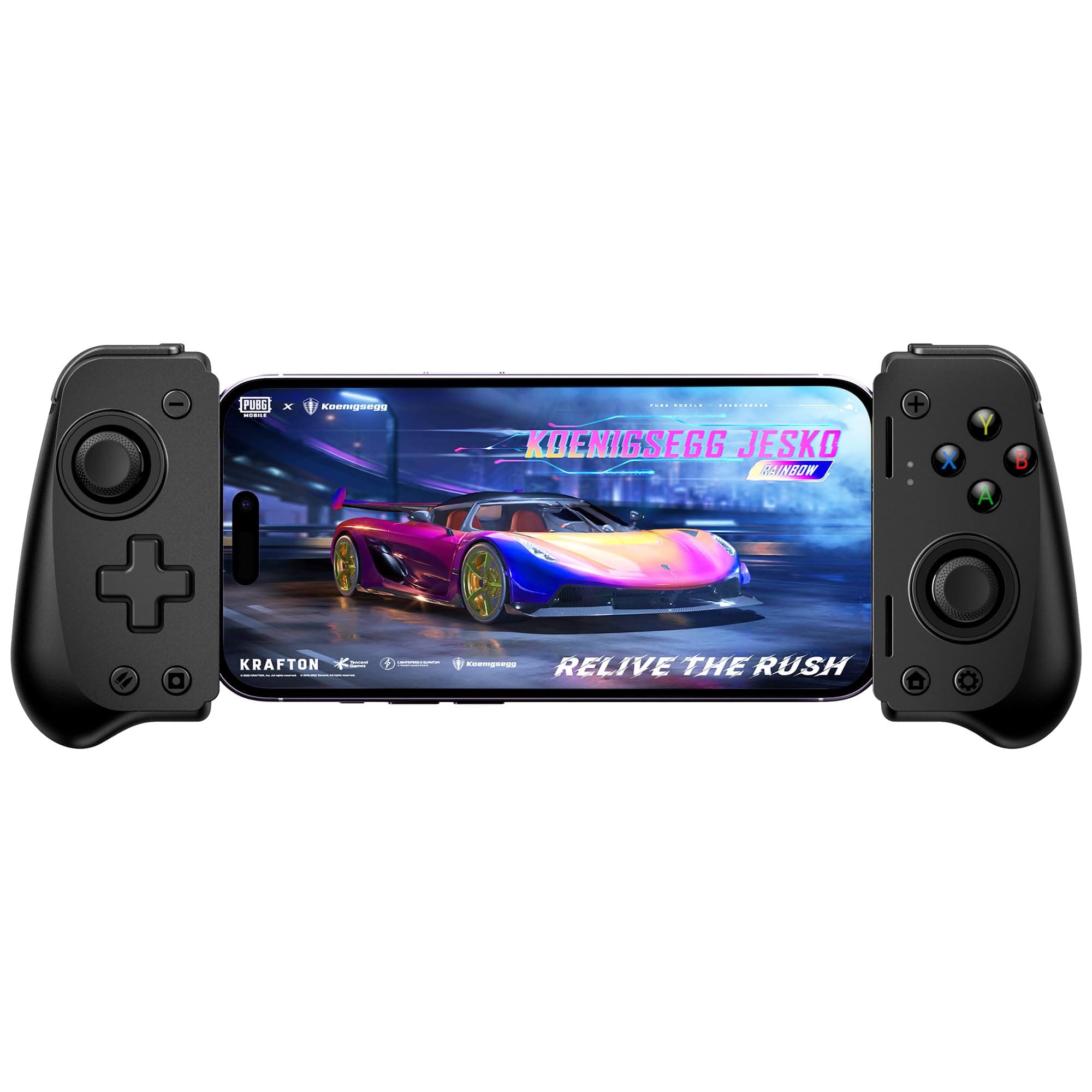 EasySMX M10 Mobile Gaming Controller for iphone, iphone Gaming Controller with Hall Effect Joysticks/Hall Trigger, Passthrough Charging Low Latency Black