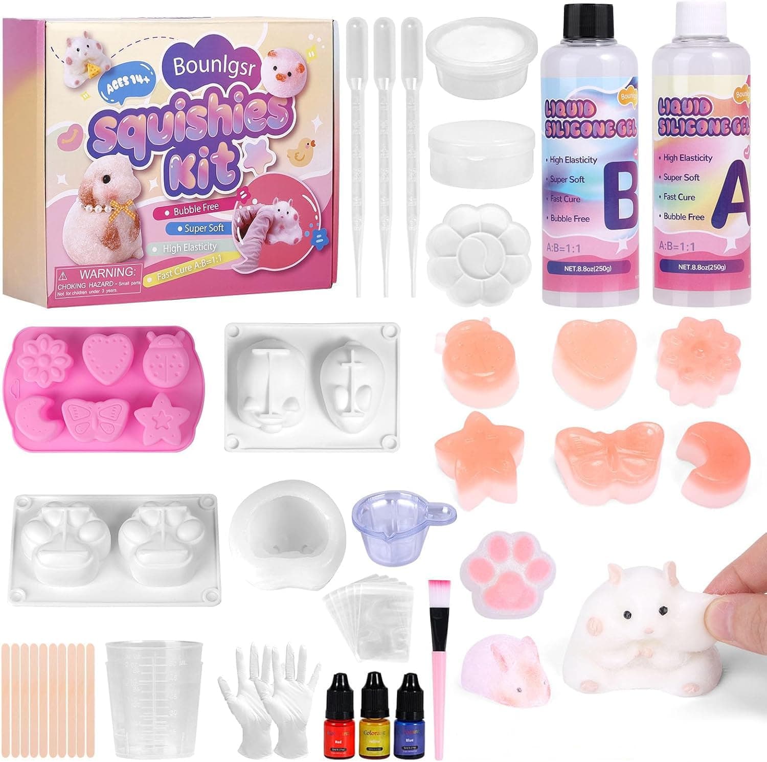 Taba Squishy Kit, Taba Squishy Making Kit for with Gift, 18oz 1:1 AB Ratio Epoxy Resin Mix, Taba Squishes Mold for Making Your Own Squishies, Taba Squishes Pack for Stress Relief