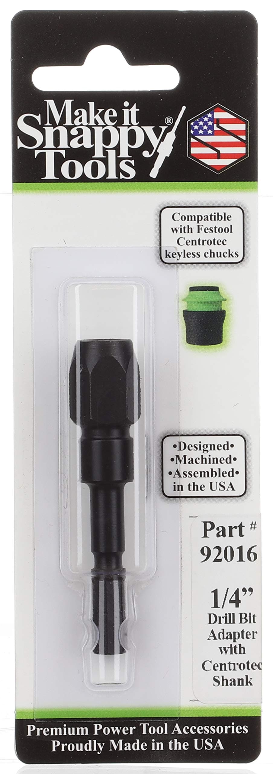 Make it Snappy Tools 1/4 Inch Drill Bit Adapter, Compatible with Festool Centrotec Chucks #92016