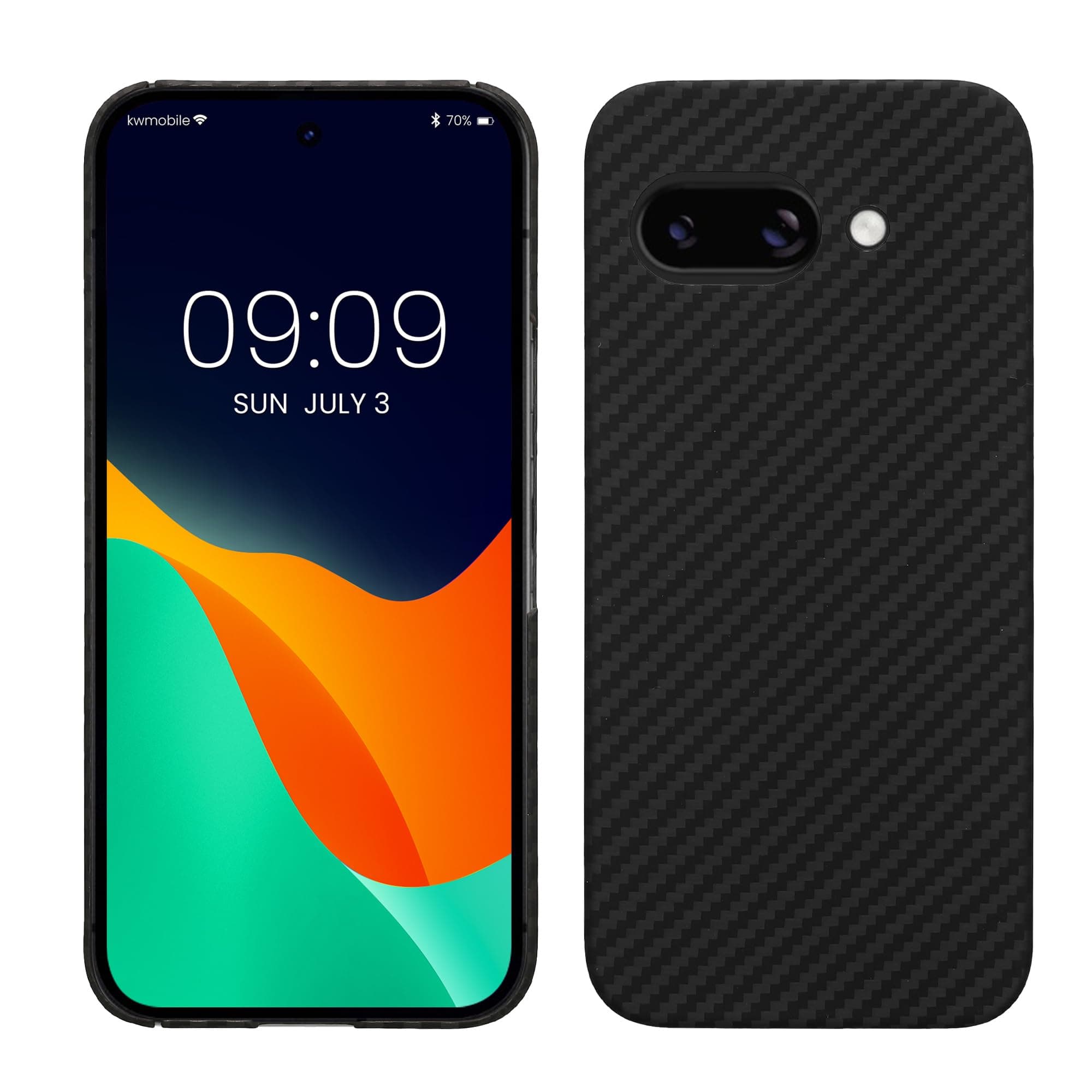 Aramid Fiber Case Compatible with Google Pixel 9a - Case Super Slim Strong Protective Phone Cover - Black Matte