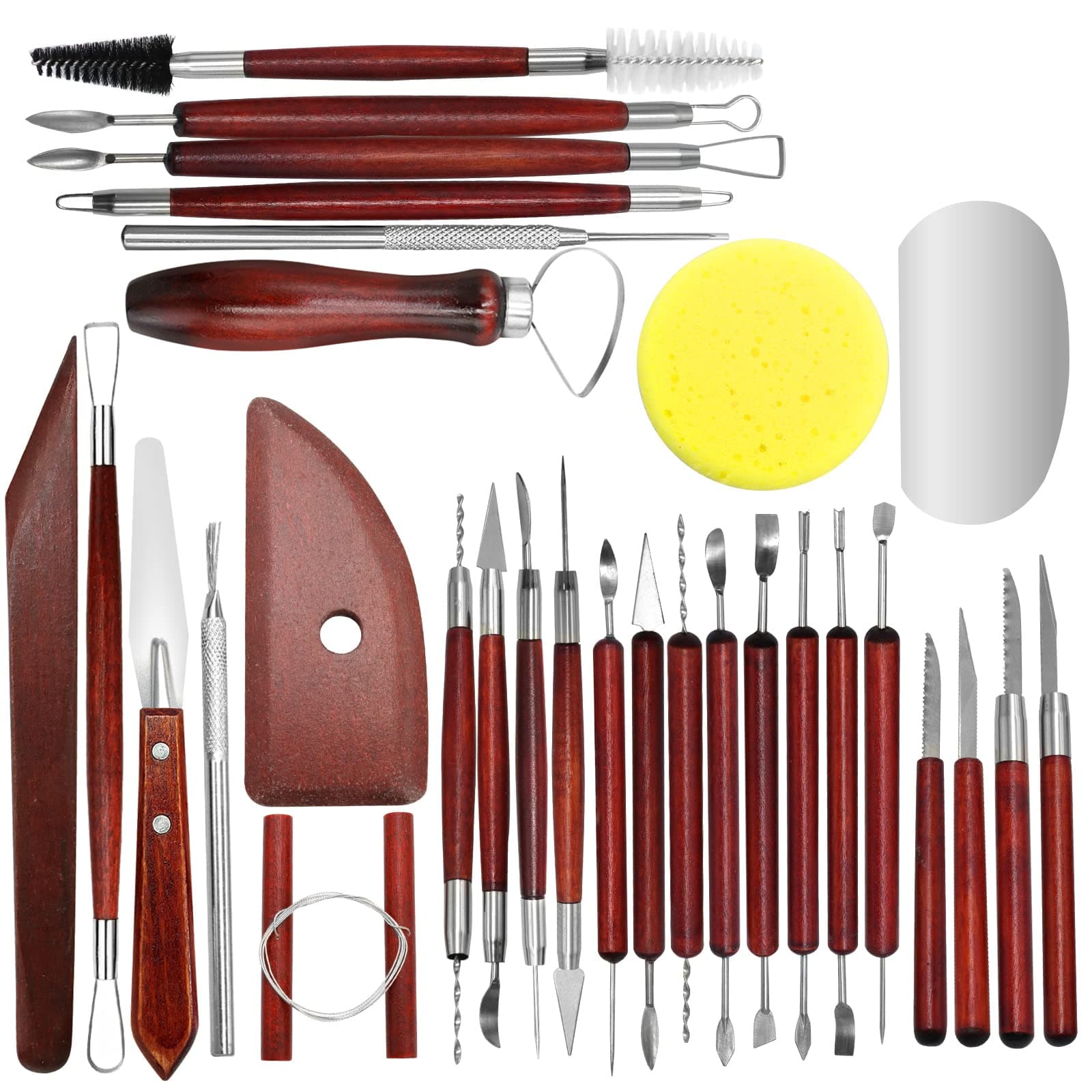 30-Piece Clay Sculpting Tools Set Perfect for Polymer Air Dry Modeling Clay Beginners & Professionals Ideal for DIY Pottery & Ceramics Tools for Clay Sculpey Sculpting & Crafting