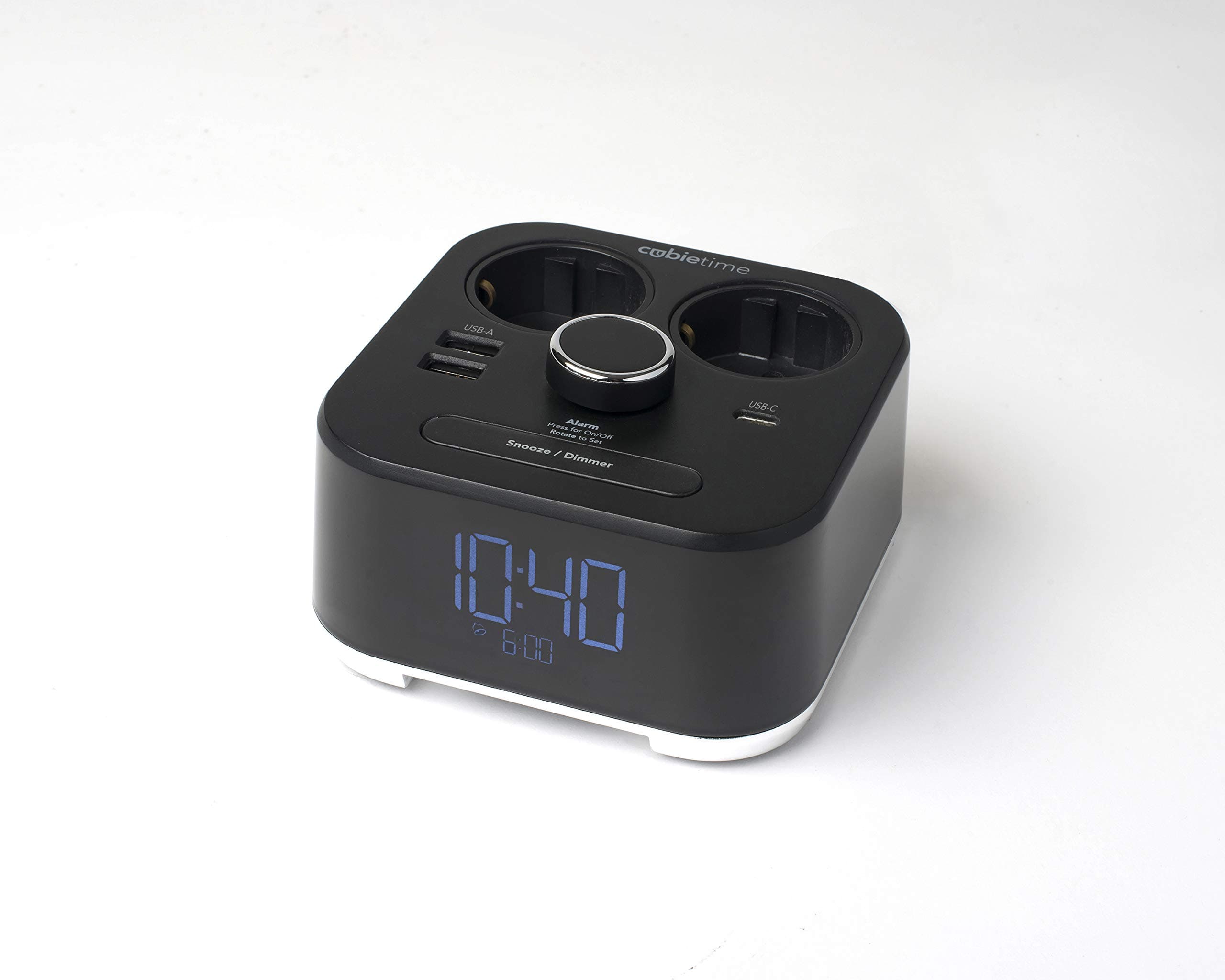 CubieTime Alarm Clock, 2 Outlets, 2 USB