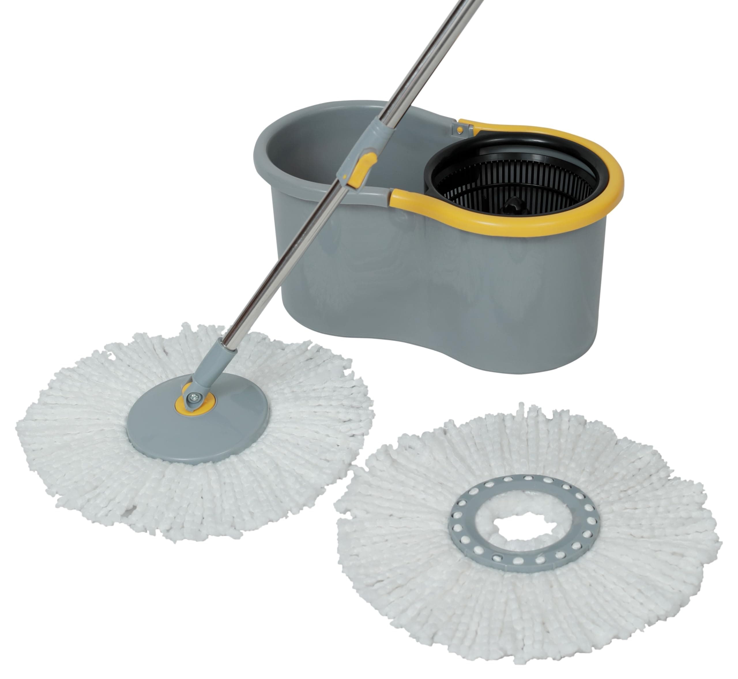 Elegant Grey 360° Spin Mop Set with Easy Wheels and Additional Refill