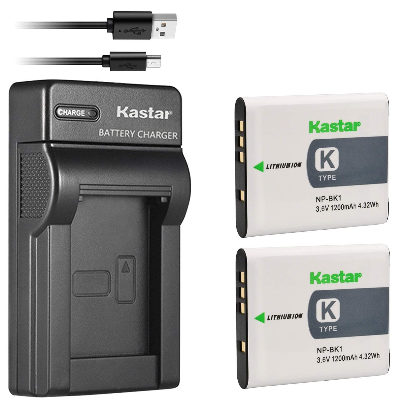 Kastar Slim USB Charger for Sony NP-BK1 & Cybershot DSC-W180 to W980, Webbie MHS-CM1 & PM1 to PM5, Bloggie MHS-CM5