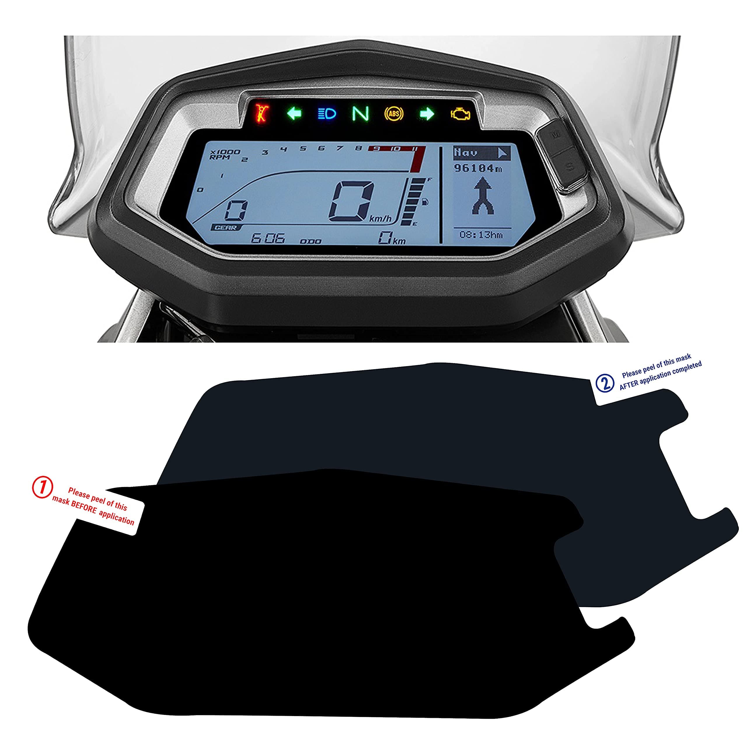 NIKAVI SMSG06 Speedo Meter Screen Protector for Hero Xpulse 200, Xtreme 200s,Xpulse 200t, Glamour + NKVKC (Transparent) Full Screen Coverage with Easy Installation Kit