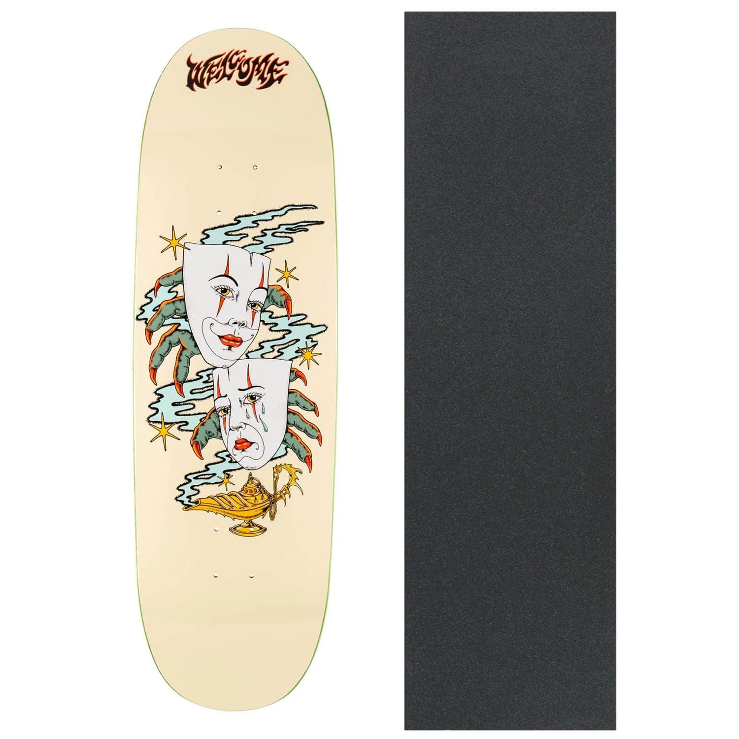 Welcome Skateboard Deck Wish on Boline 2.0 Egg Bones 9.5" x 33" with Grip