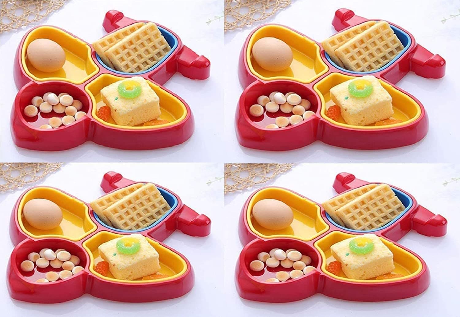 Laxmi Collection Lunch Plates with Spoon, Fork (Medium, Multicolour) - Pack of 6