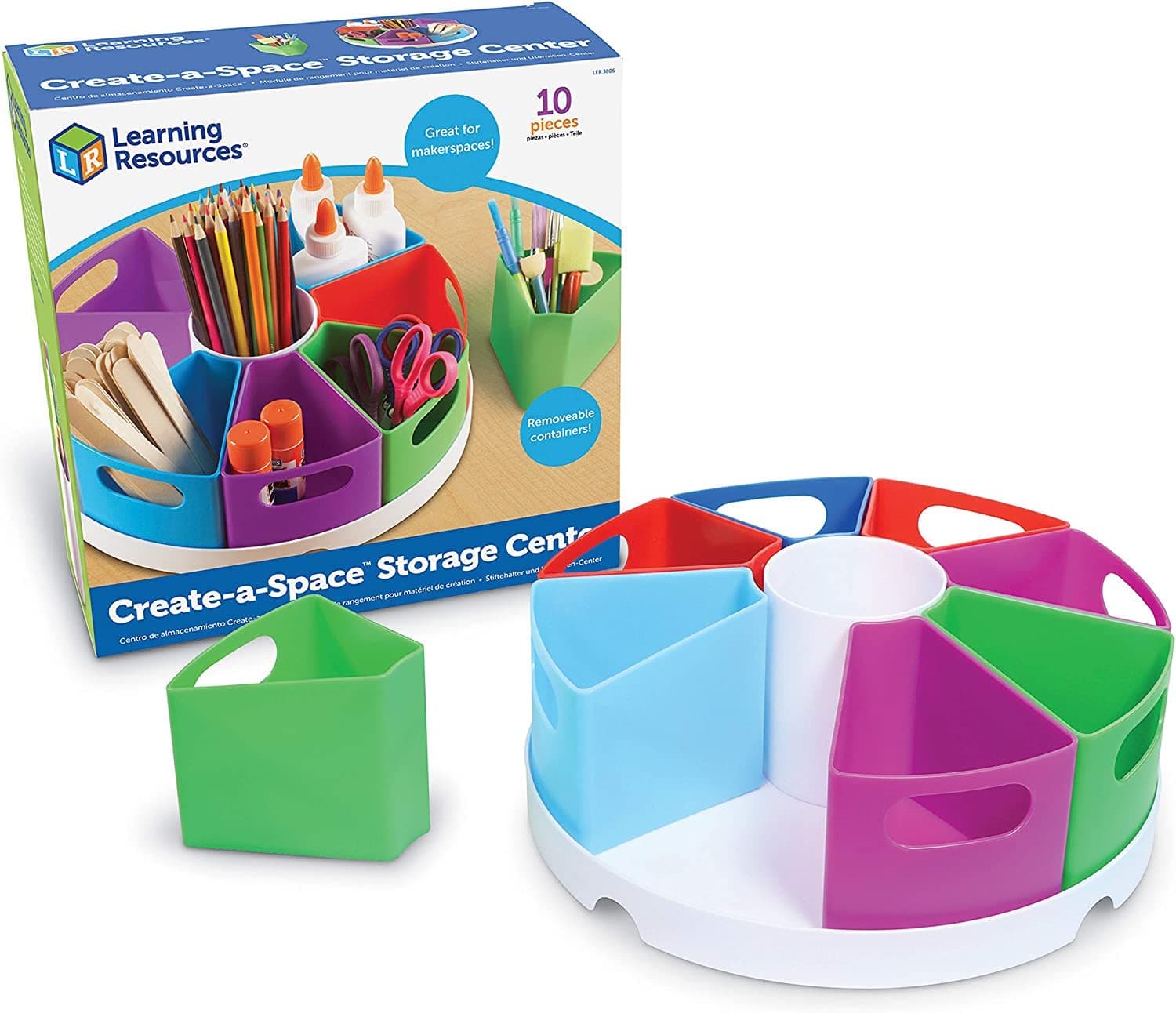 Learning Resources Create-a-Space Storage Center Bright Colors Classroom Organization
