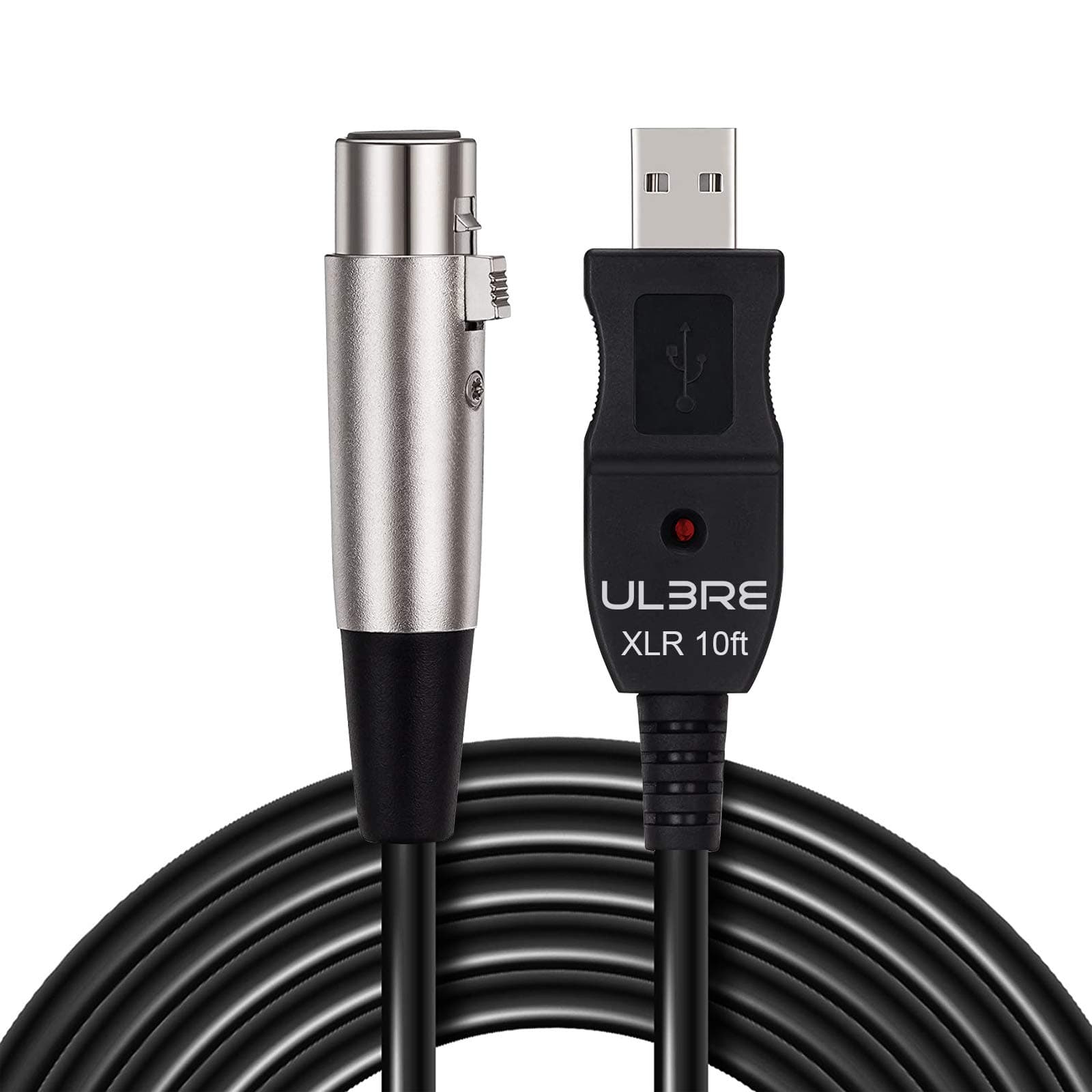 USB Microphone Cable 10Ft, XLR to USB Cable Mic Link Converter Cable Studio Audio Cable Connector Cords Adapter for Microphones or Recording Instrument Karaoke