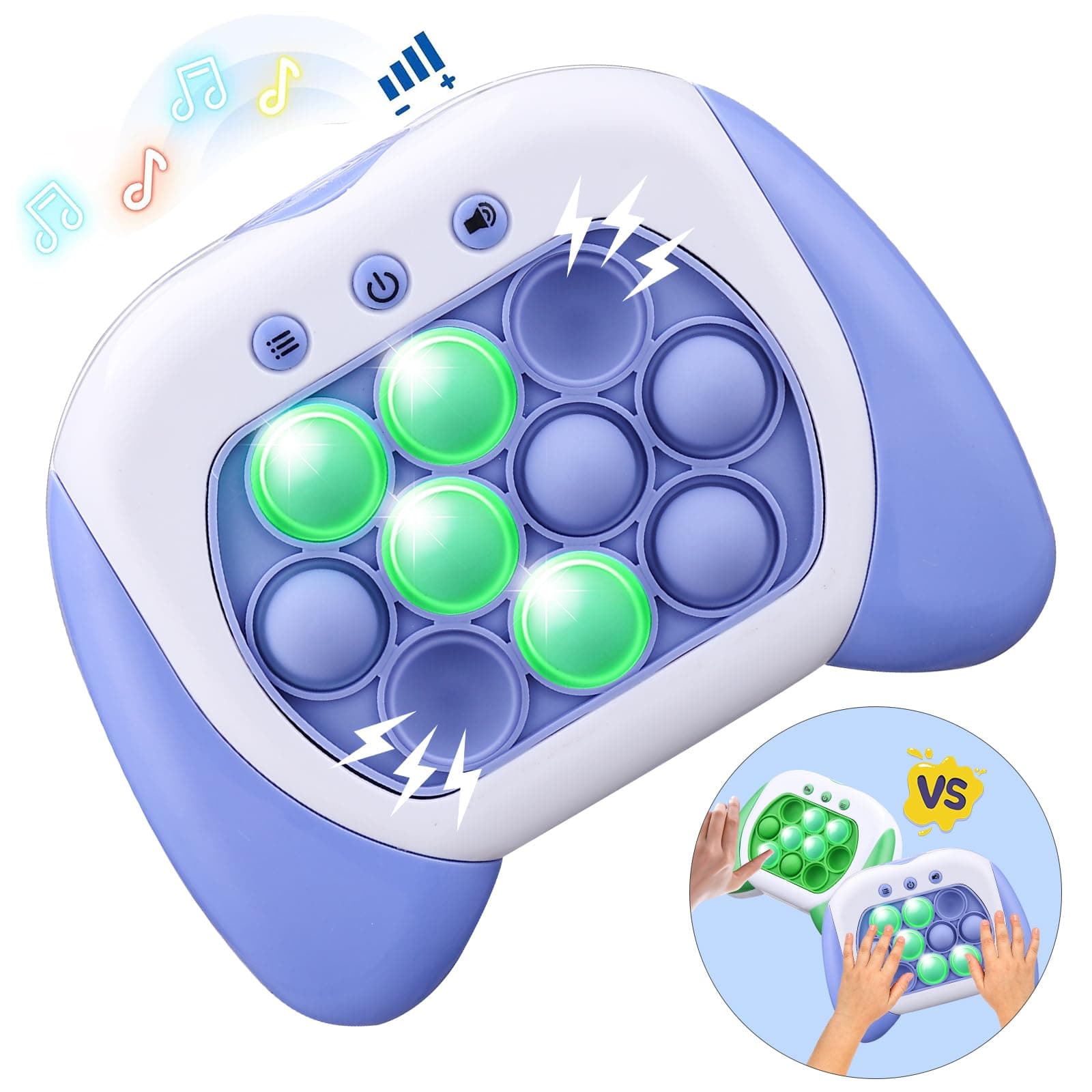 FIYCATPSA Experience a Decompression Breakthrough with the Pop It Light Up Fidget Game - Perfect for Kids Games for Kids Ages 4-8 and 8-12 Handheld Game Console and Sensory Fidget Toys，Birthday Gifts