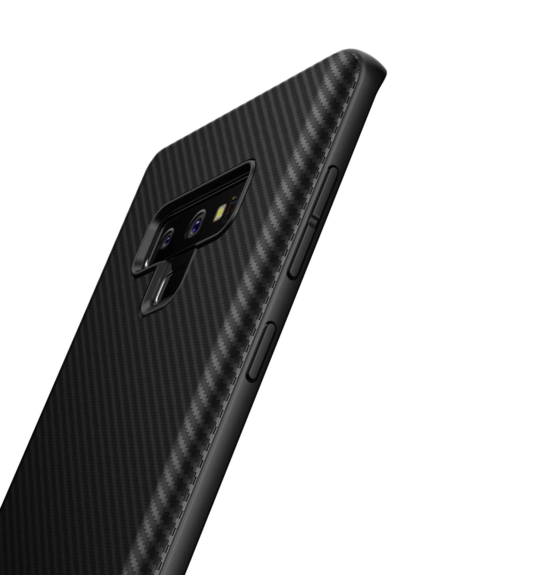 Galaxy Note 9 Case,[Carbon Fiber Texture Design] Light Slim Simple Stylish Soft TPU Silicone Bumper Protective Matte ShockProof Phone Cover skin for Samsung Galaxy Note 9 (Black)