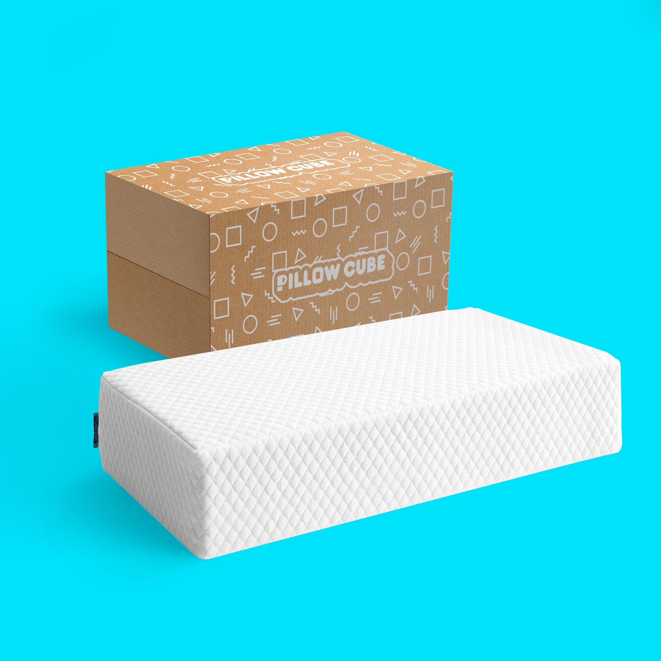 Pillow Cube Side Cube - 5" Cube Pillows for Side Sleepers, Cooling Memory Foam Pillows for Neck and Shoulder Pain - King, Queen, Twin 24"x12"x5"