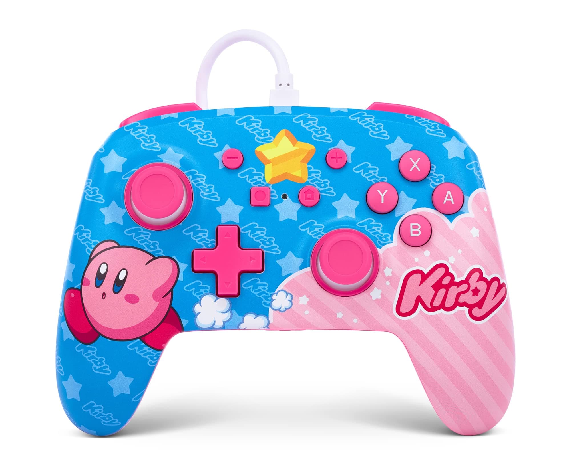 PowerA Enhanced Wired Controller for Nintendo Switch and Oled Model, Advance Gaming Buttons, 3.5mm Stereo Jack and Anti-Friction Rings, Officially Licensed: Kirby