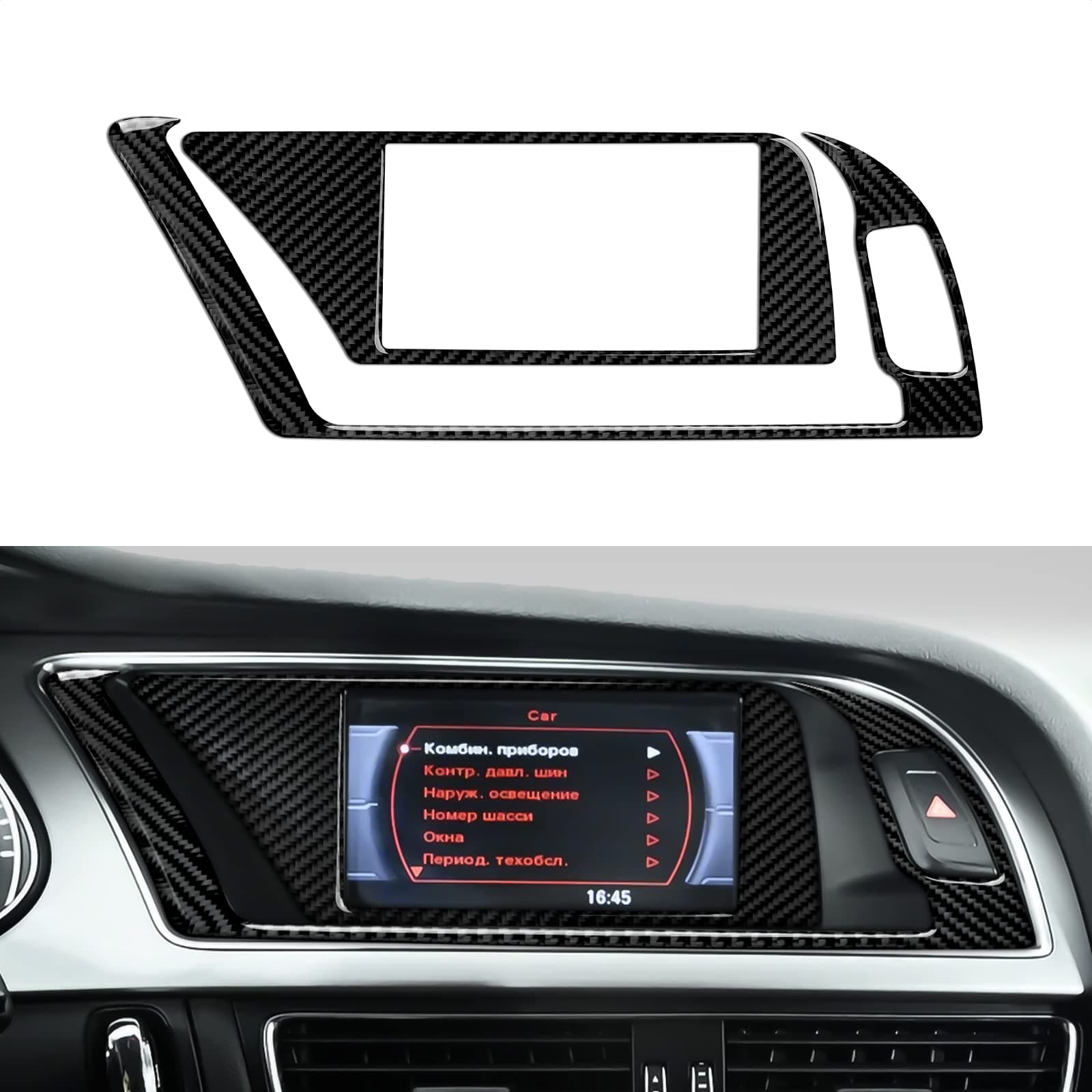 Car Multimedia Control Panel Decals for Audi A4 A5 S4 S5 2009-2016 Accessories Carbon Fiber Interior Interior Stickers, 6.5inch