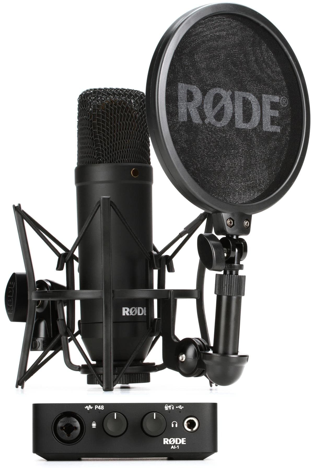 RØDE Complete Studio Kit with NT1 Studio Condenser Microphone & AI-1 Audio Interface for Music Production, Vocal Recording, Streaming and Podcasting