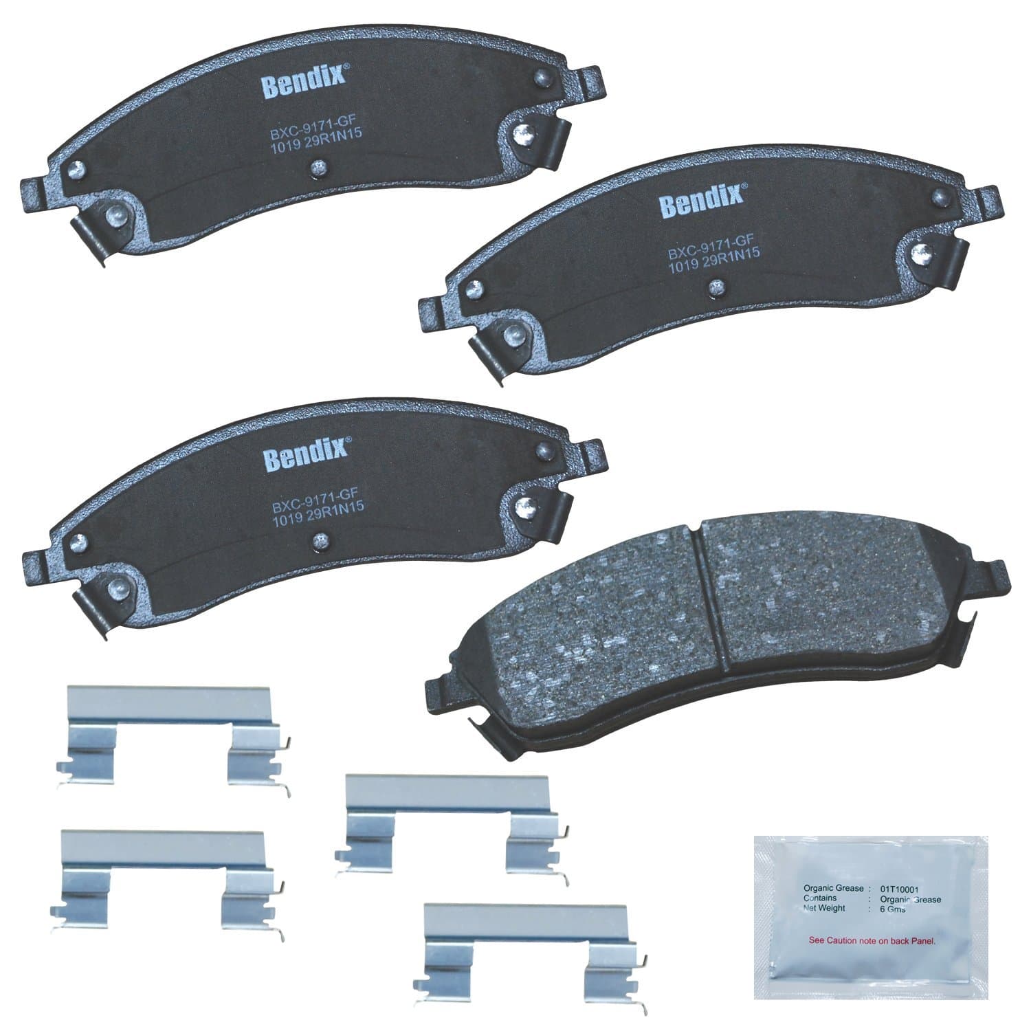 Bendix Priority1 CFC1019 Ceramic Front Brake Pads for Cadillac CTS 2007-2006, SRX 2009-2004, STS 2008-2005, Pontiac Bonneville 2005-2004