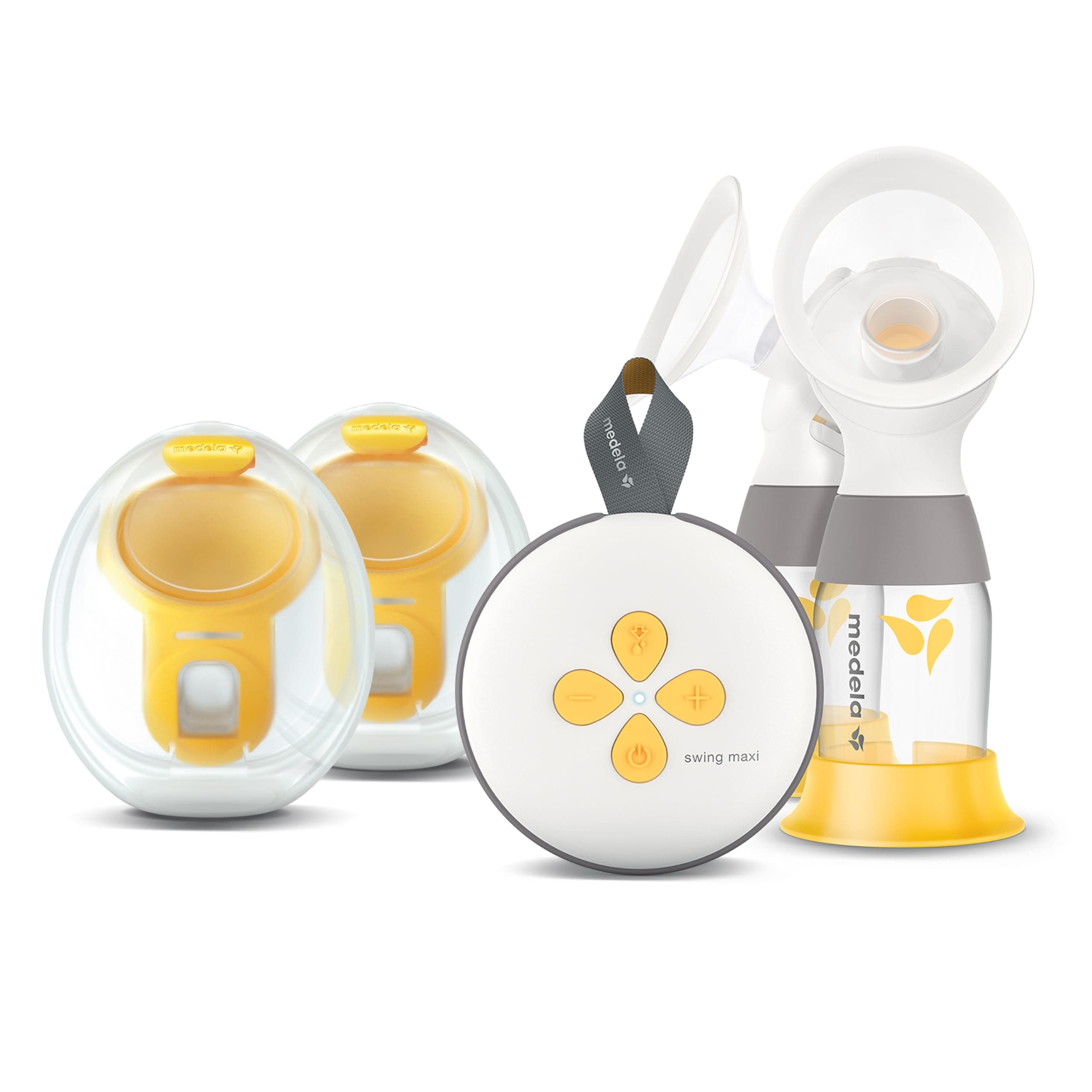 Medela Pump Your Way Deluxe Bundle Featuring Swing Maxi Double Electric Breast Pump with Wearable Hands-Free Collection Cups, PersonalFit Flex Breast Shields and Connectors