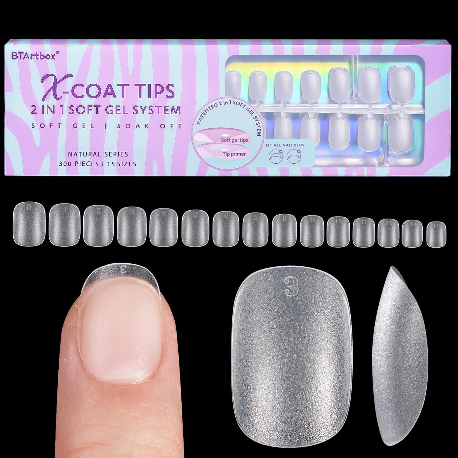 Extra Short Square Nail Tips - Short Squoval Gel Nail Tips, Natural Fake Nails with Tip Primer Cover, Pre-shaped Upgrade Matte Full Cover Nails for Home DIY Nail Salon