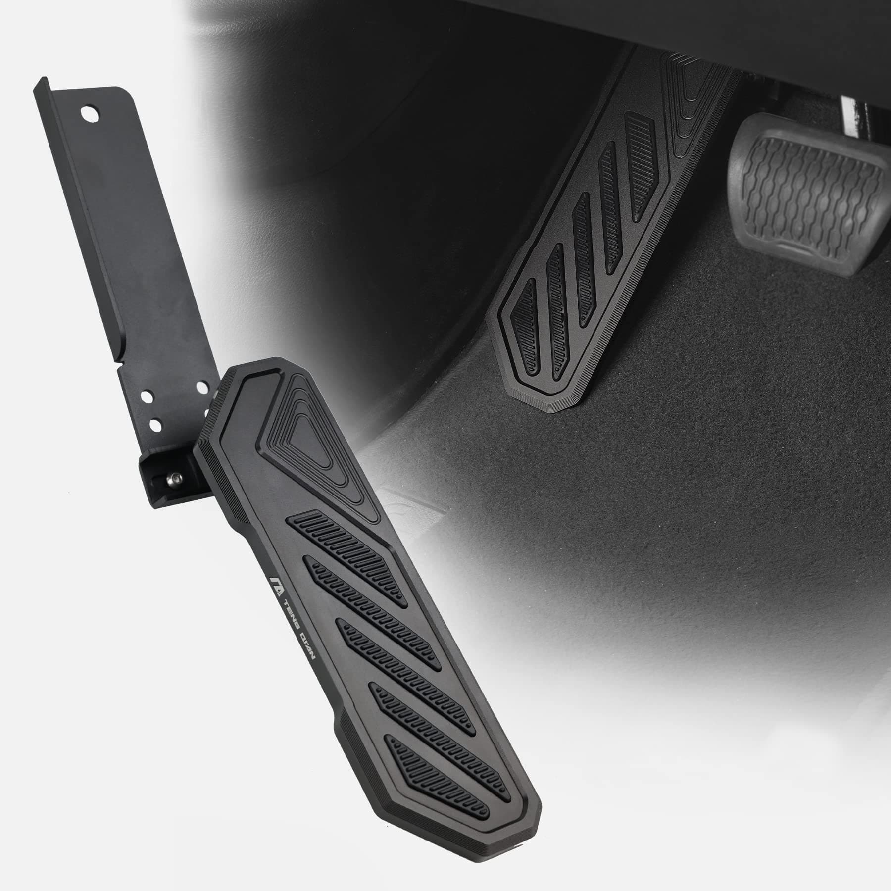 Dead Pedal Driver Foot Rest Pad - Left Side Kick Panel Adjustable Anti-Slip Thickened No Drilling Fit for 2007-2026 Jeep Wrangler JK JL JLU 4xe & Gladiator JT(Black,1 Pack)