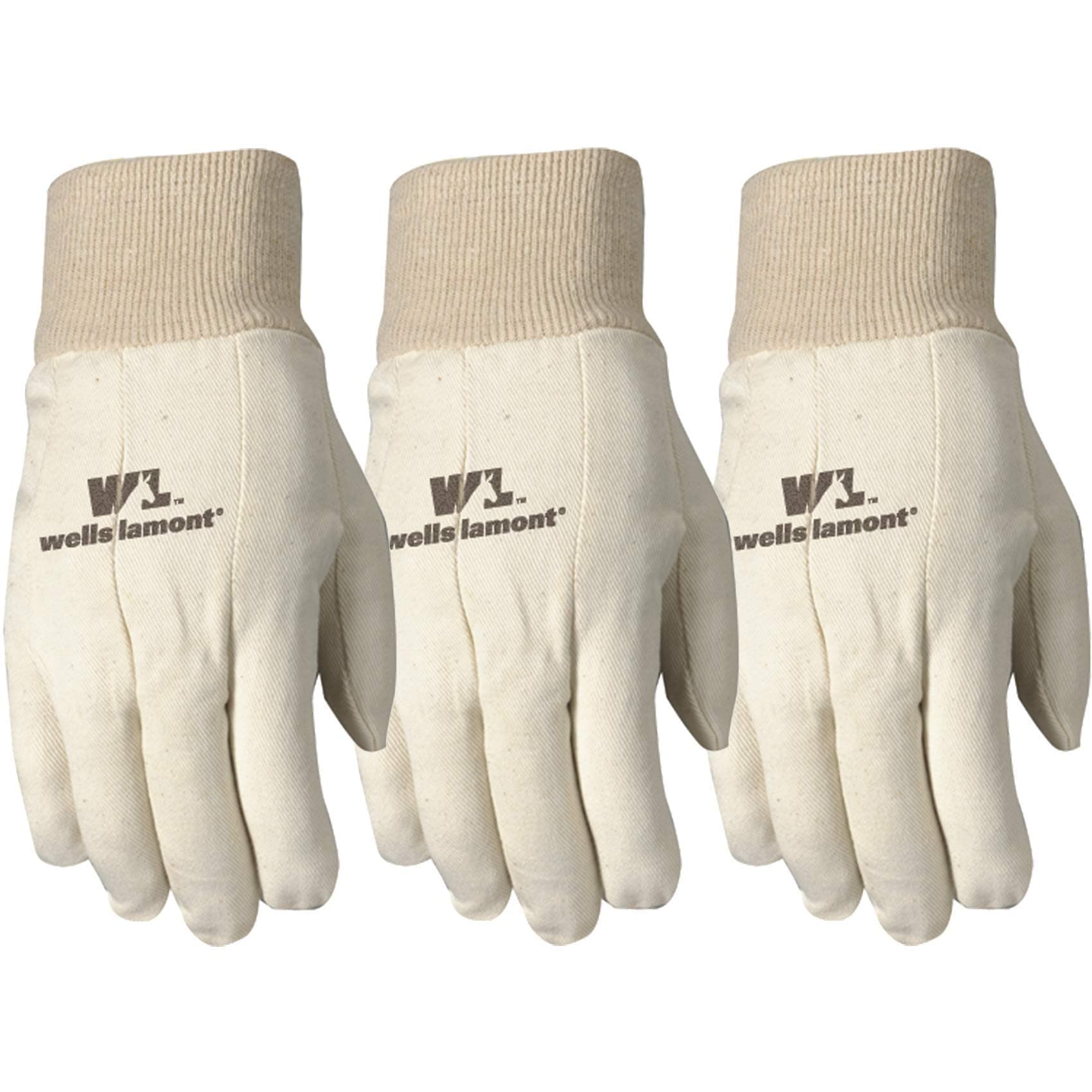 3 Pair Pack Canvas Work Gloves