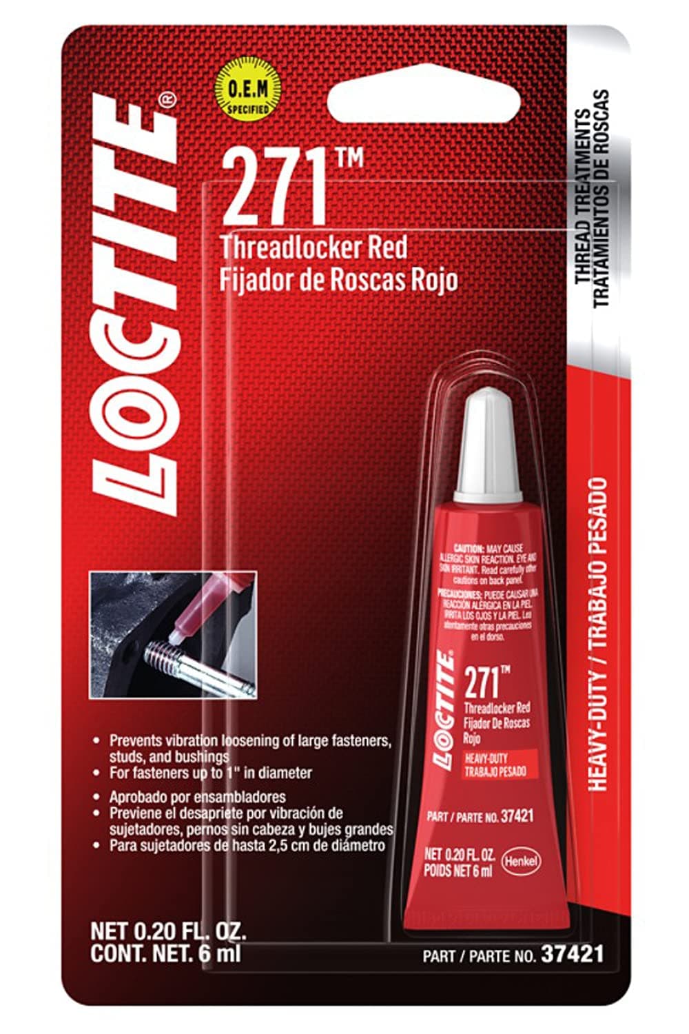 37421 271 Red Heavy Duty Threadlocker
