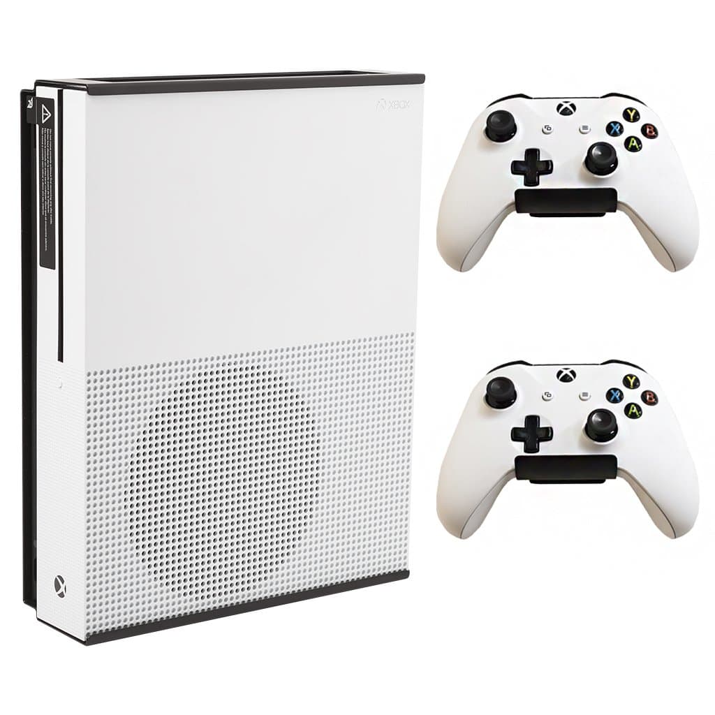 HIDEit X1S Xbox One S Wall Mount and (2) Controller Wall Mounts (Xbox One S Black Bundle) - HIDEit Behind the TV or DISPLAYit - Made in the USA and Trusted Worldwide Since 2009