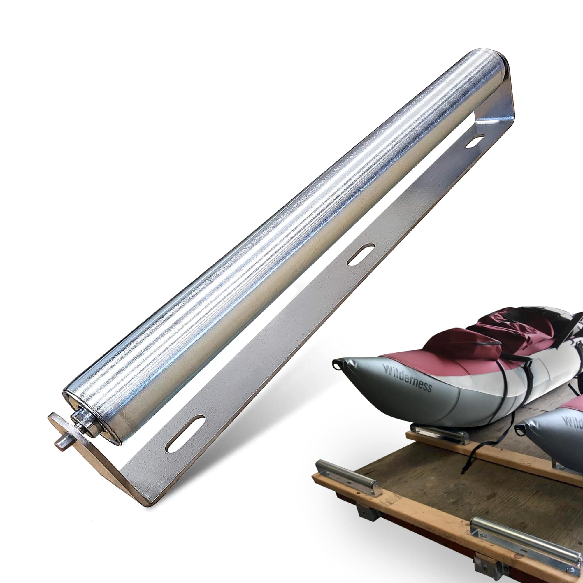 Ultimation Pack of 1 | 16" Long Roller & Bracket Set |1.5" Diameter | Galvanized Steel | Industrial Use | Easy Install | Reliable & Sturdy for Your Conveyor Needs | Can Be Used As Kayak Roller Loaders