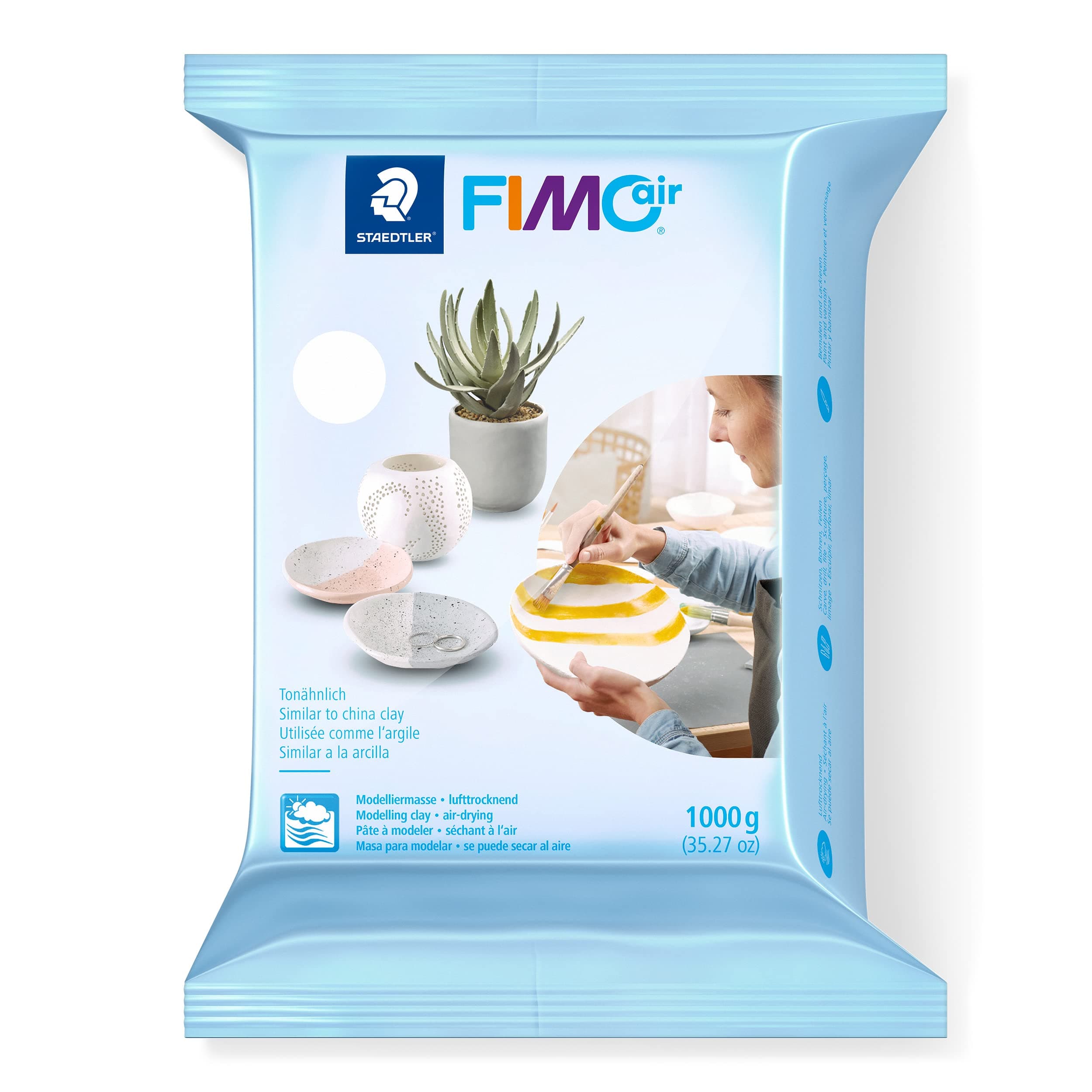 8101-0 FIMO Air Basic - Air-Drying Modelling Clay, 1 kg - White