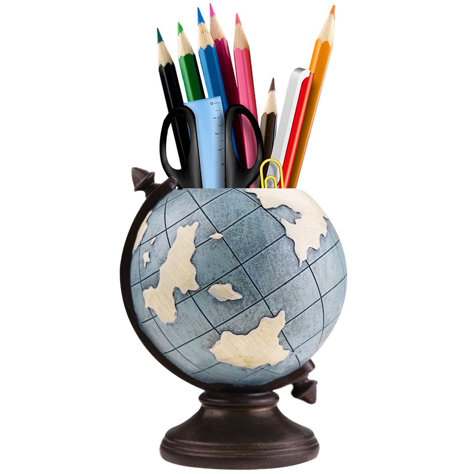 MUAMAX Globe Pen Pencil Holder for Desk Pen Organizer for Desk Desktop Organi...