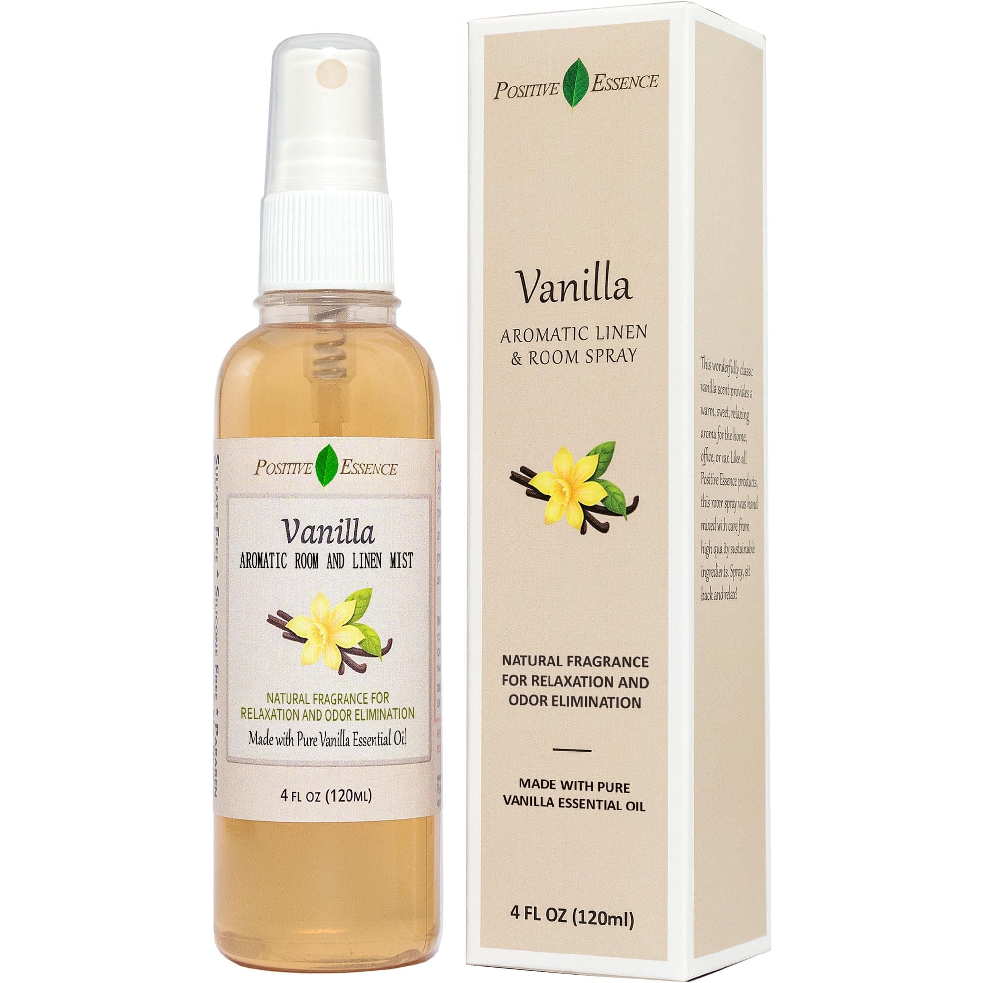 Vanilla Linen and Room Spray, Natural Home Fragrance Made with Pure Vanilla Essential Oil, Perfect Bathroom Air Freshener or Linen Spray