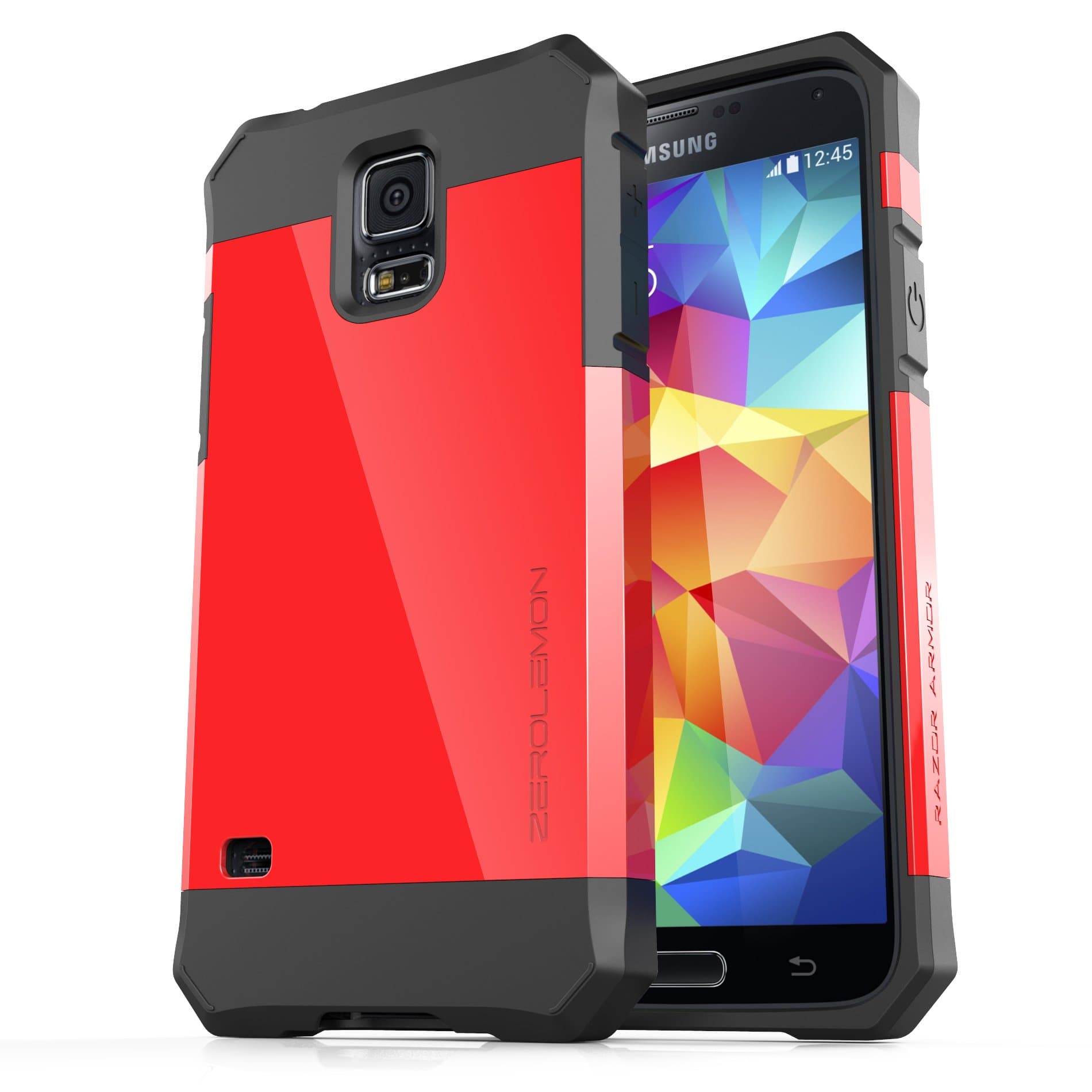 ZeroLemon Razor Armor Dual Layer Protective Case for Galaxy S5 - Sharp Red