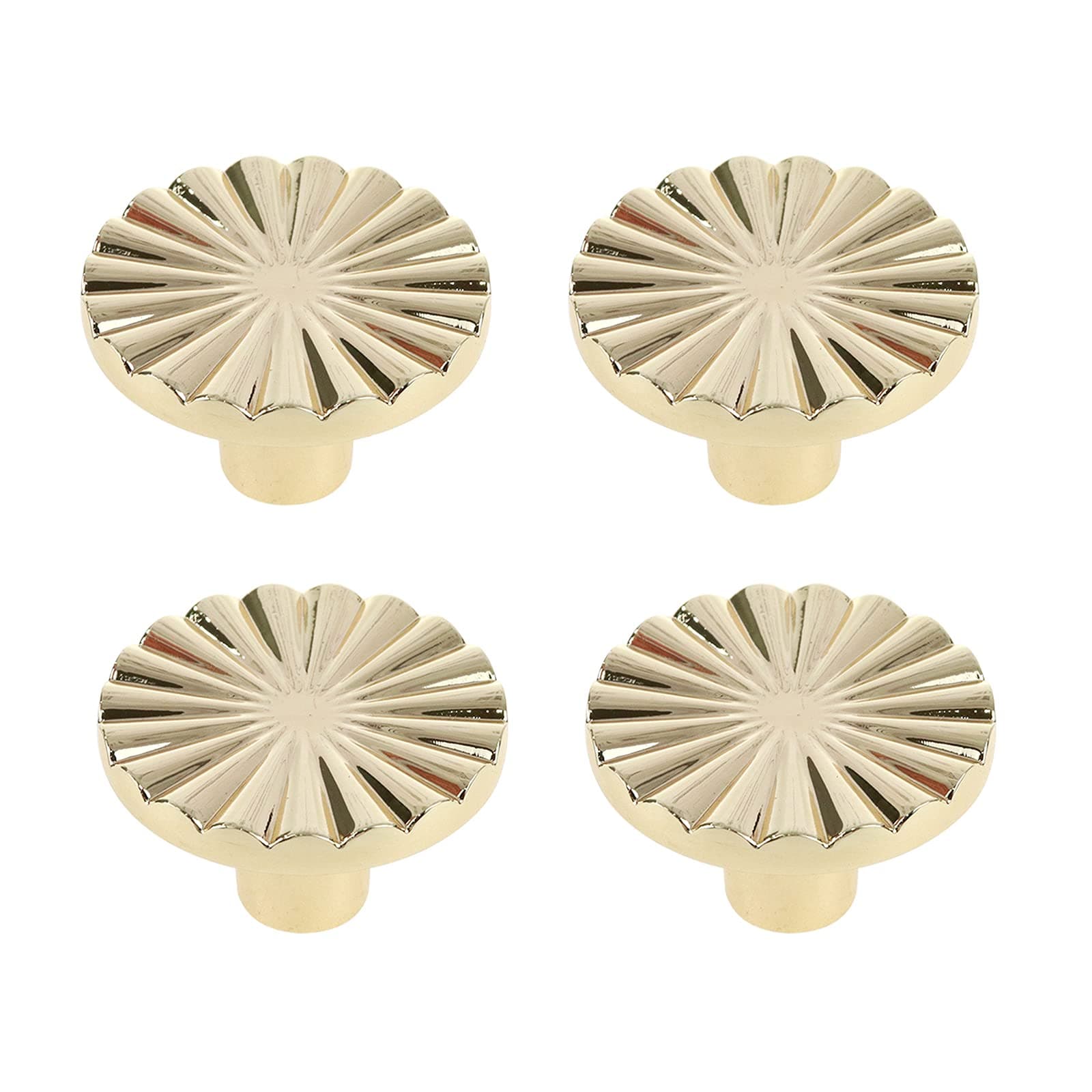 Savagrow 4pcs 1.48" Round Pulls Fan Shape Pulls Handles for Drawer Cabinet Wardrobe with Screw,Gold