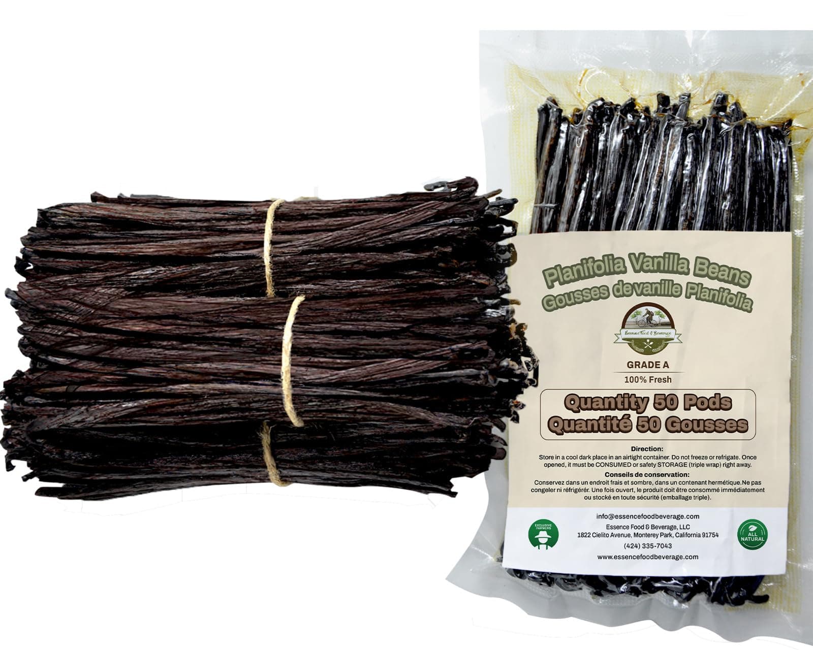 50 Vanilla Beans Bulk Grade A