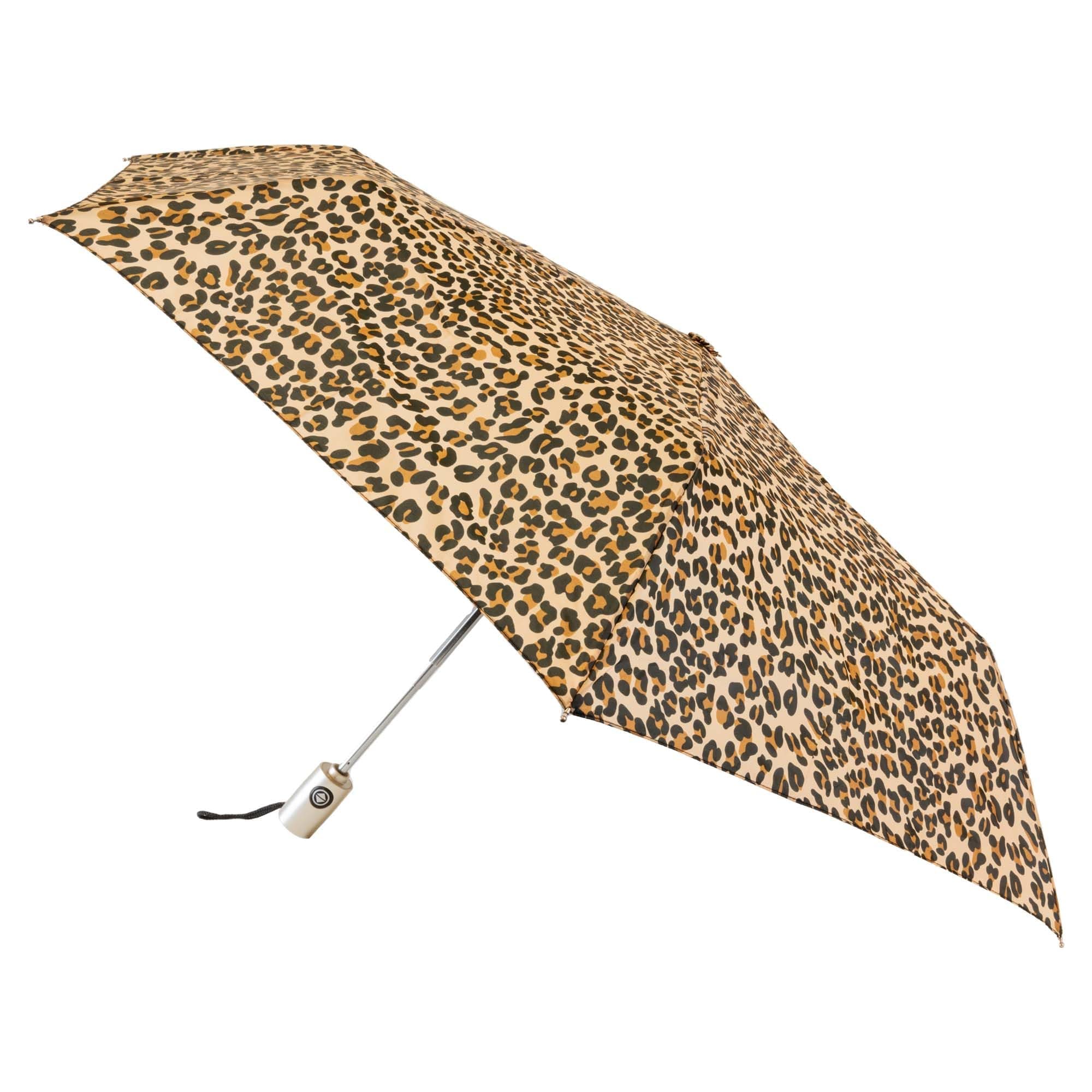 Totes NeverWet technology, Auto Open Auto Close, Leopard 43" arc Umbrella, Medium