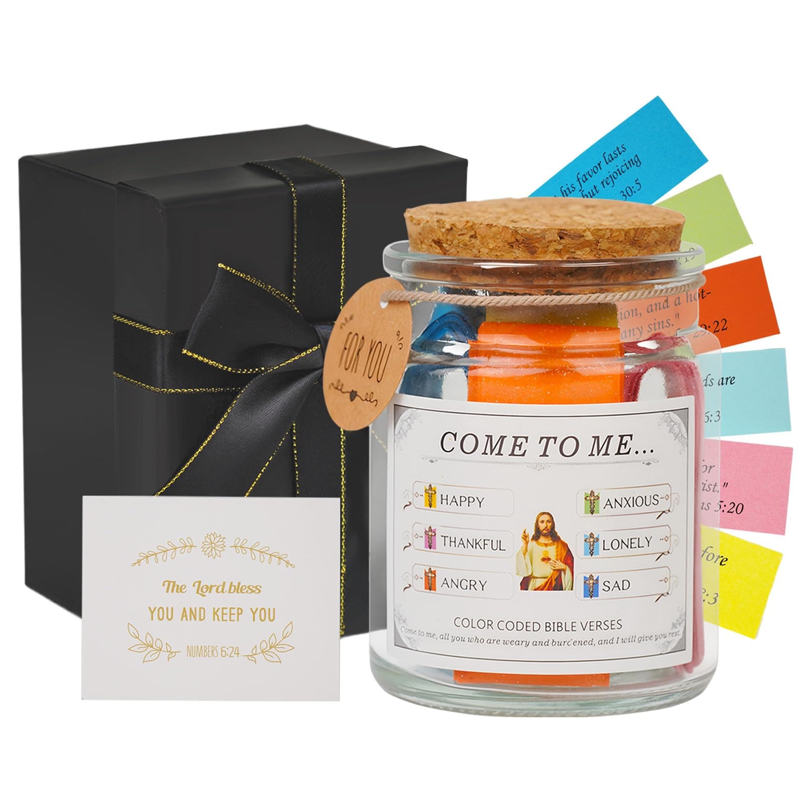 Bible Verse Jar with 120 Color-Coded Scripture Cards – Christian Gift for Women, Christmas, Bible Study & Prayer Devotion Supplies