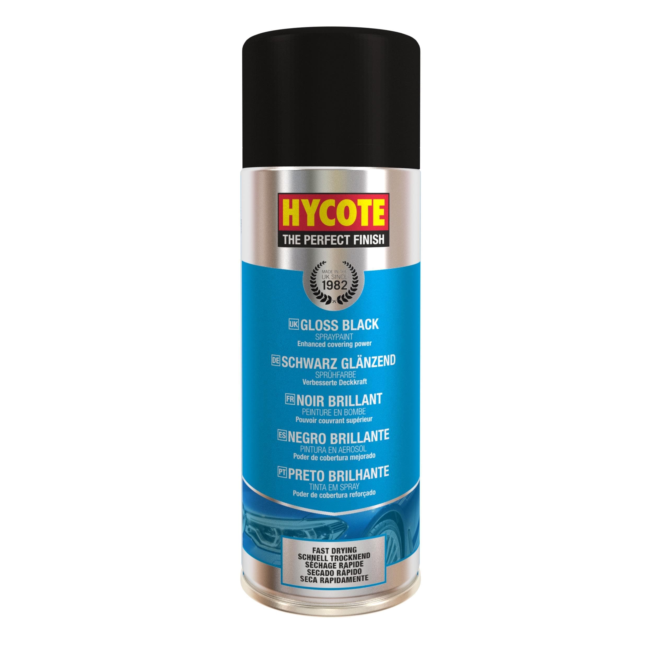 Fast Drying Aerosol Car Spray Paint, Gloss Black, 400 ml
