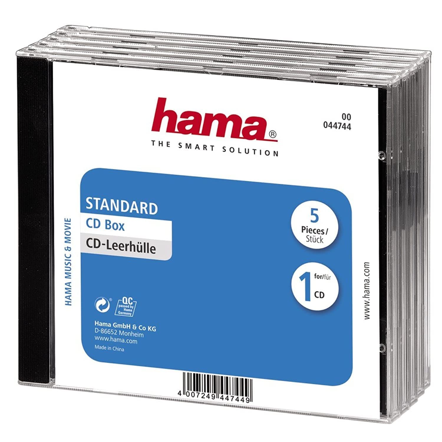Hama | CD Jewel Case Single Capacity | 5 Pack