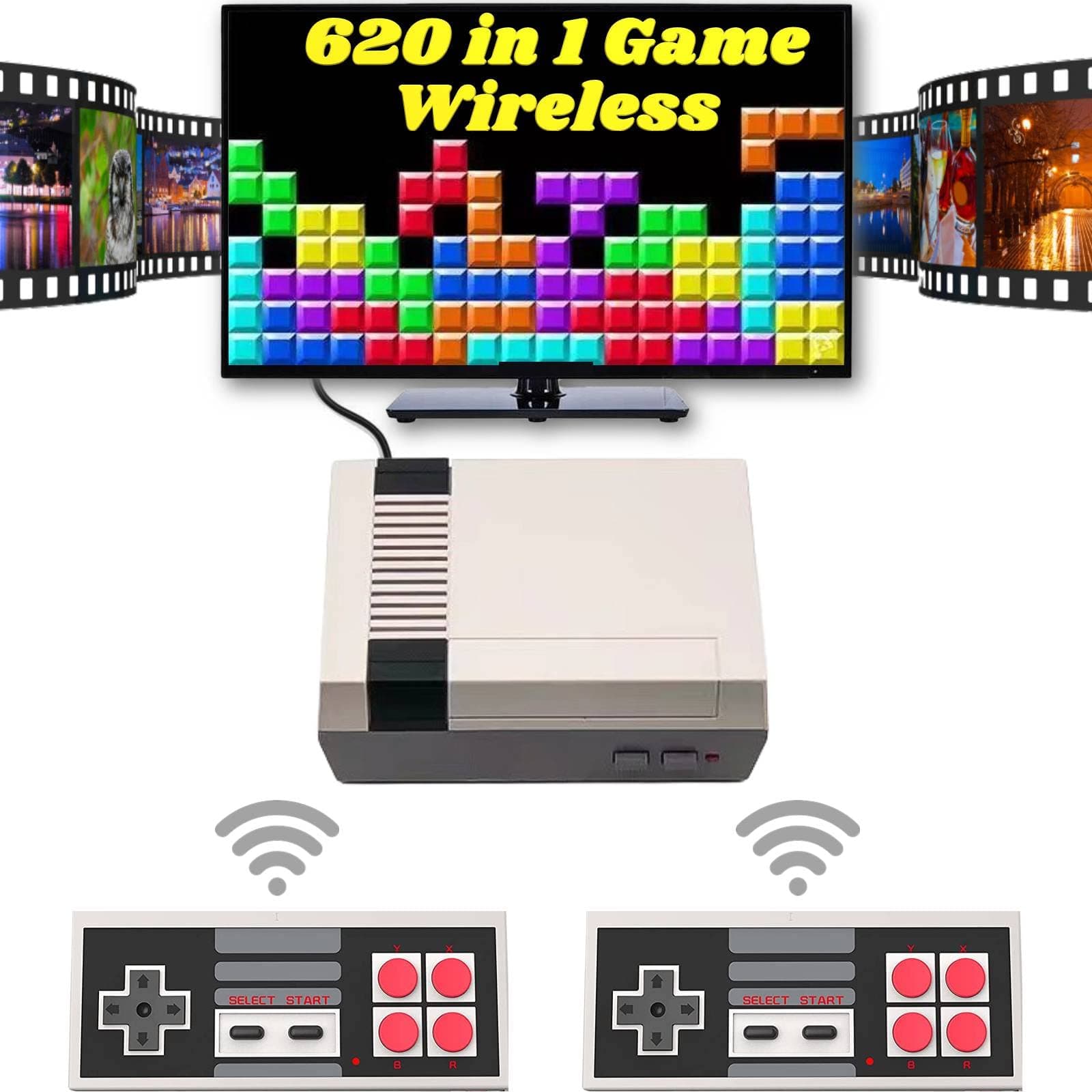 Amazm Elevate Your Gaming Setup with our Video Game Console for TV - Experience the Ultimate Gaming Adventure in the Comfort of Your Home With Classic Inbuilt Game Like Super Mario Bros, Contra, Double Dragon 2, Duck Hunt, F1 Race Etc