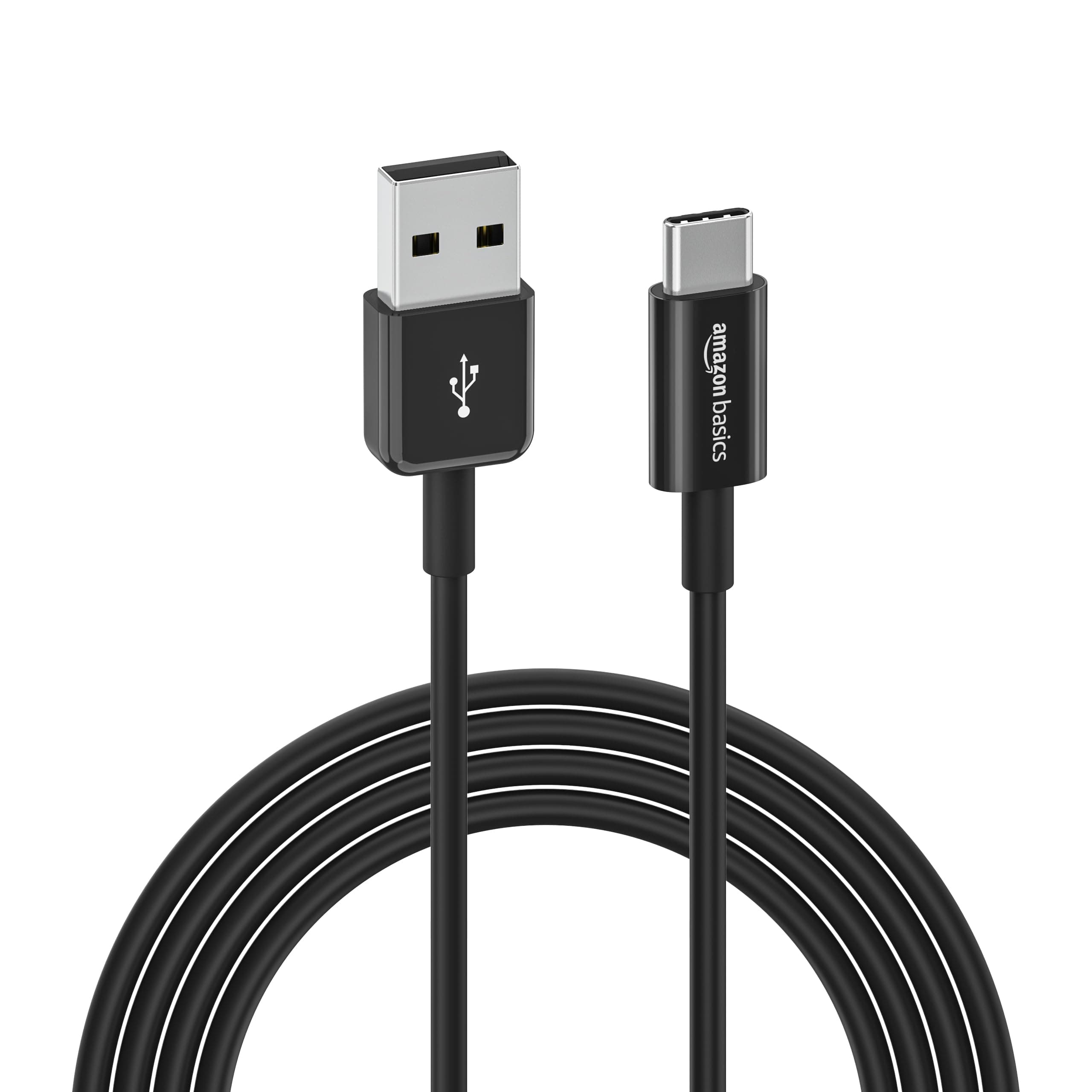 Amazon Basics USB-C to USB-A 2.0 Fast Charger Cable, 480Mbps Speed, USB-IF Certified, for Apple iPhone 16/15, iPad, Samsung Galaxy, Tablets, Laptops, 1.8 m, Black