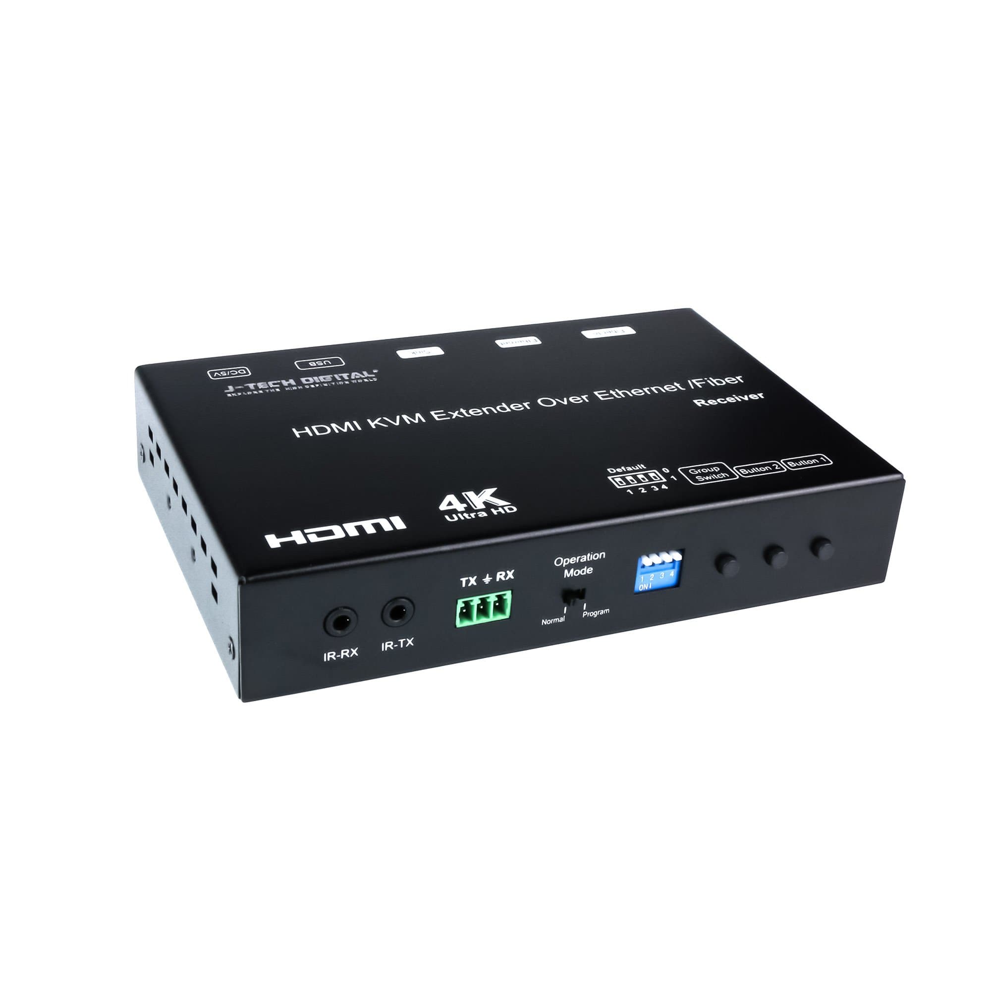 J-Tech Digital 4K HDMI USB KVM Transmitter and Receiver Extender (4K30 KVM Receiver)