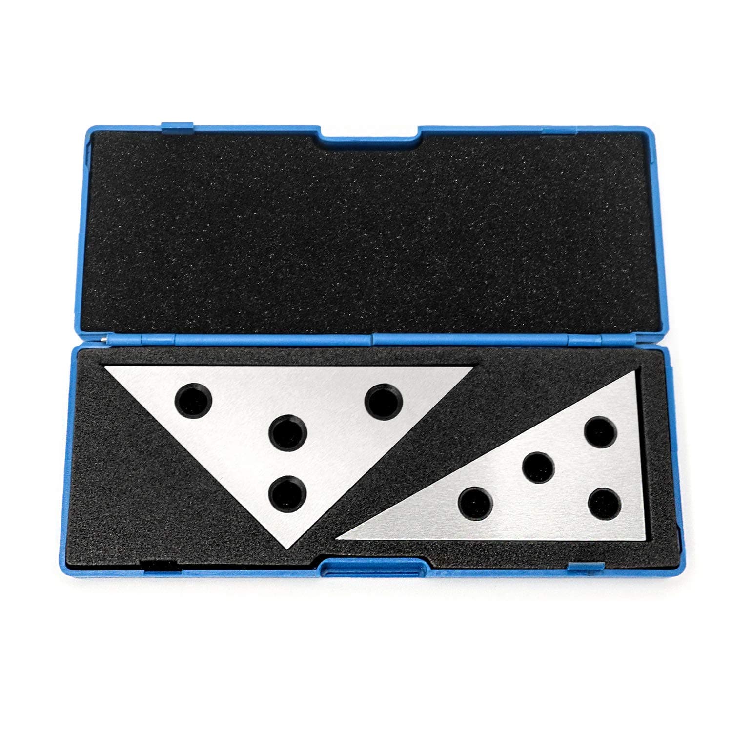 QWORKSolid Angle Plate Set, 2 Pcs Triangle Angle Block, 30-60-90 Degree&45-45-90 Degree, Precision Machinist Measurement Tool