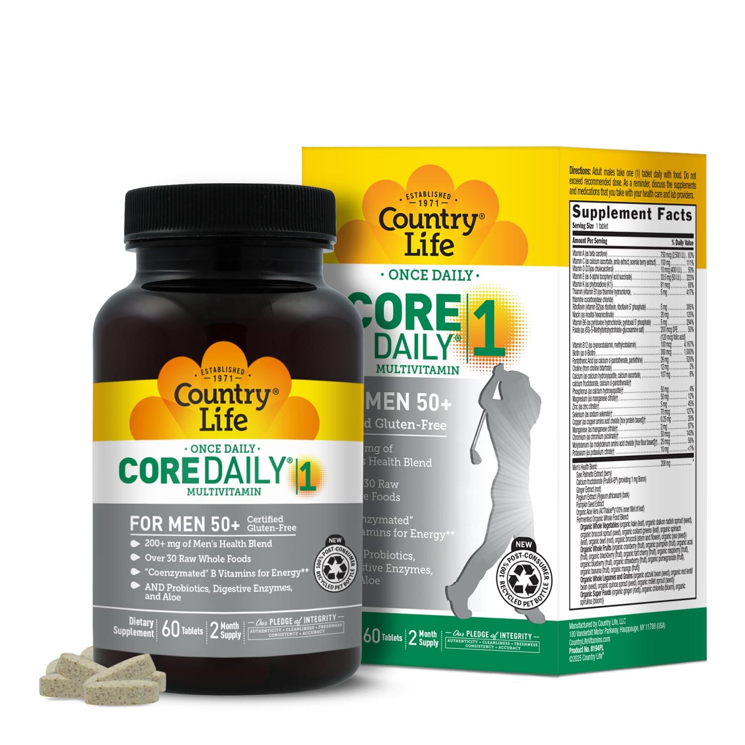 Country Life Core Daily-1 Men 50+ Tablets 60'S