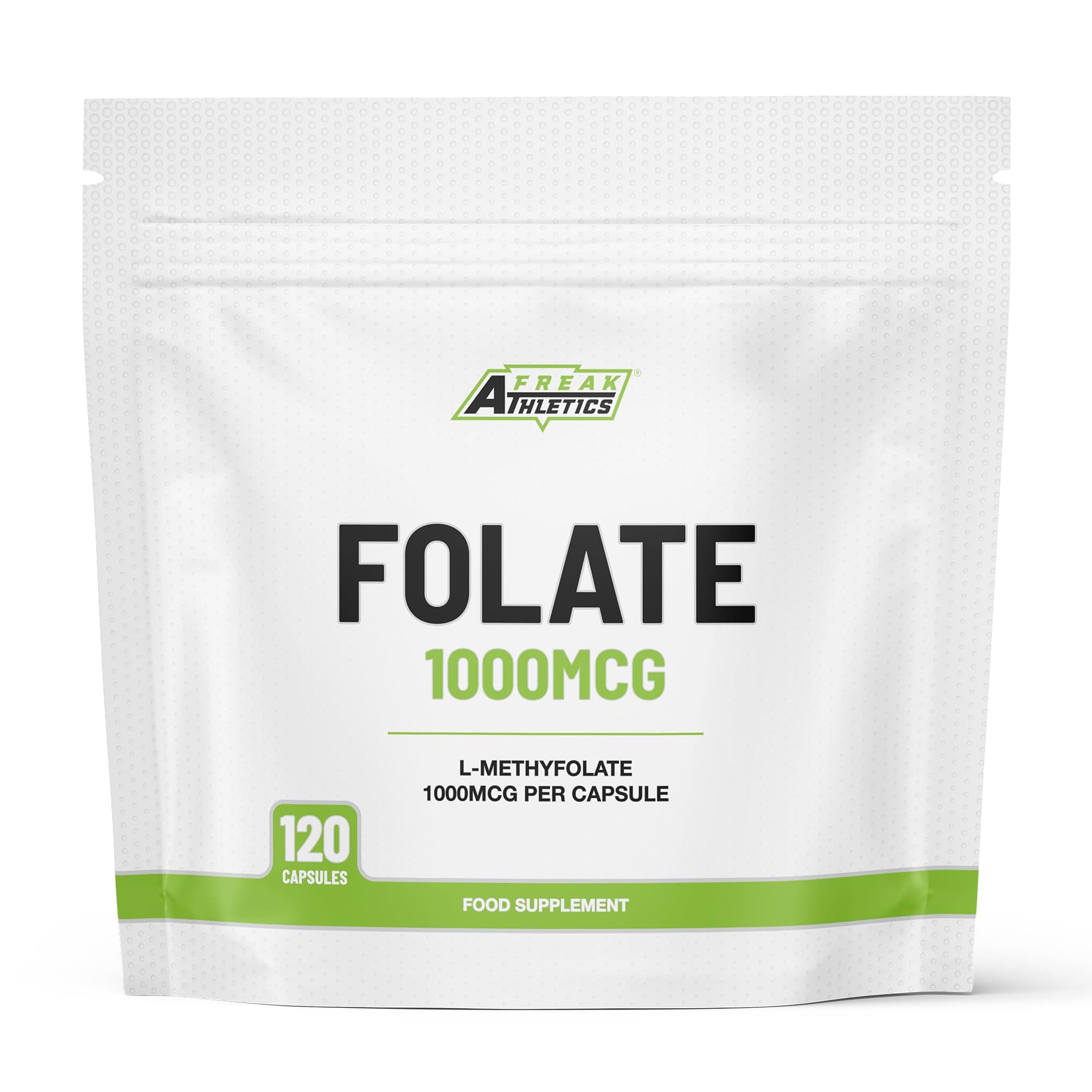 Folate 1000mcg (L-Methylfolate) 120 Capsules, 5-MTHF Active Form of Folic Acid/Vitamin B9