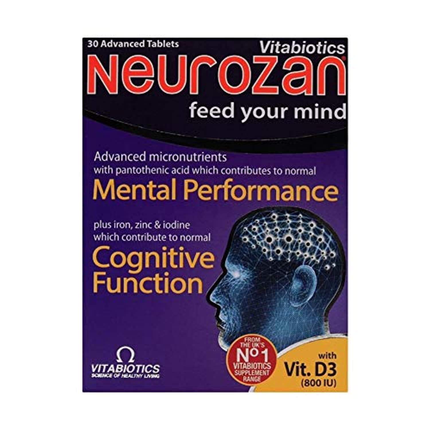 – Neurozan Original 30 Tablets |Advanced Micronutrient Tablet with Pantothenic Acid, Iron, Zinc & Iodine |Contributes to Cognitive Function - Mental Performance - Nervous System - Psychological Function