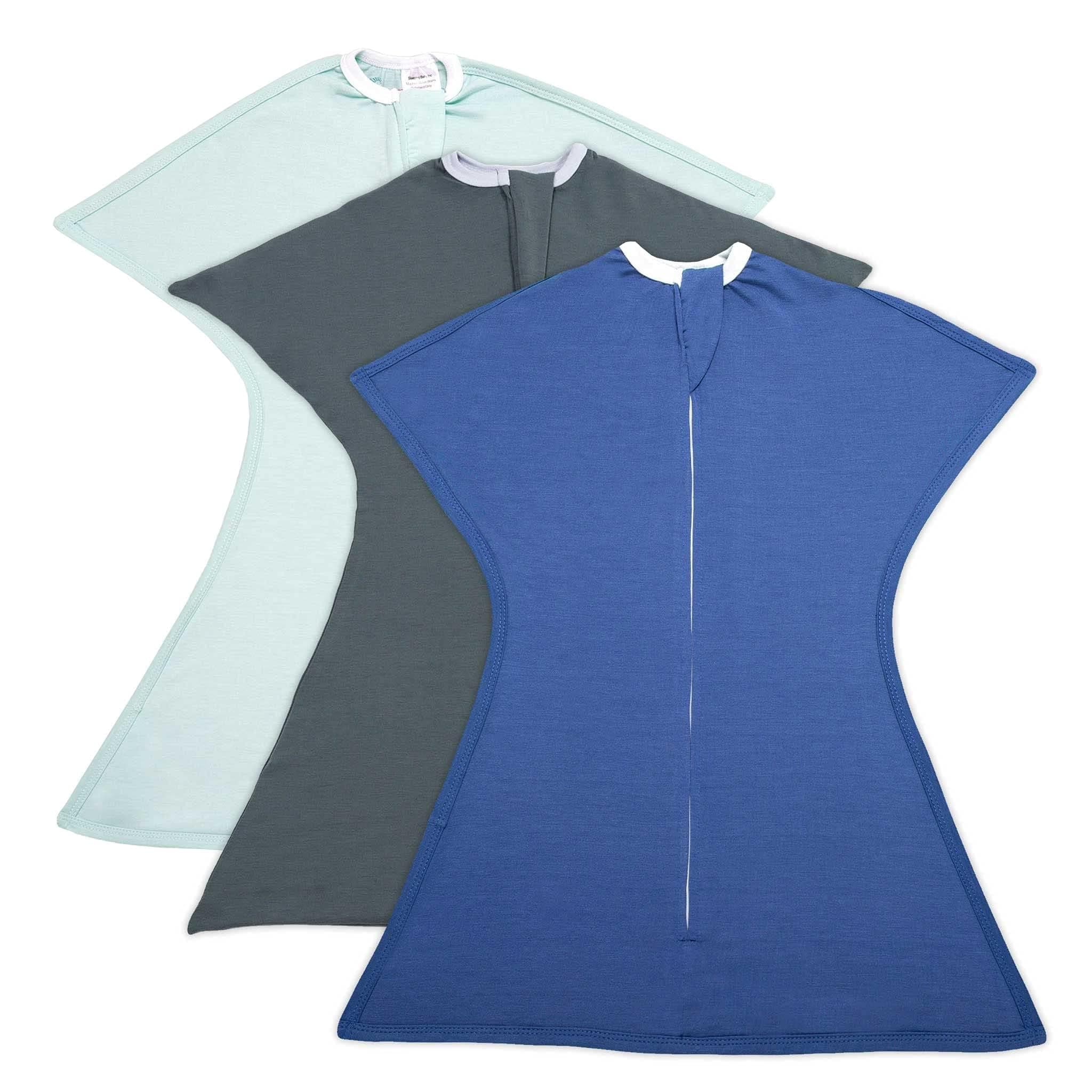 SleepingBaby Poly Zipadee-Zip Swaddle Transition Baby Swaddle Solid Boyet with Zipper, Cozy Baby Sleep Sack Wrap (Extra Small 3-6 Months | 8-13 lbs, 18-26 inches | Solid Boy)