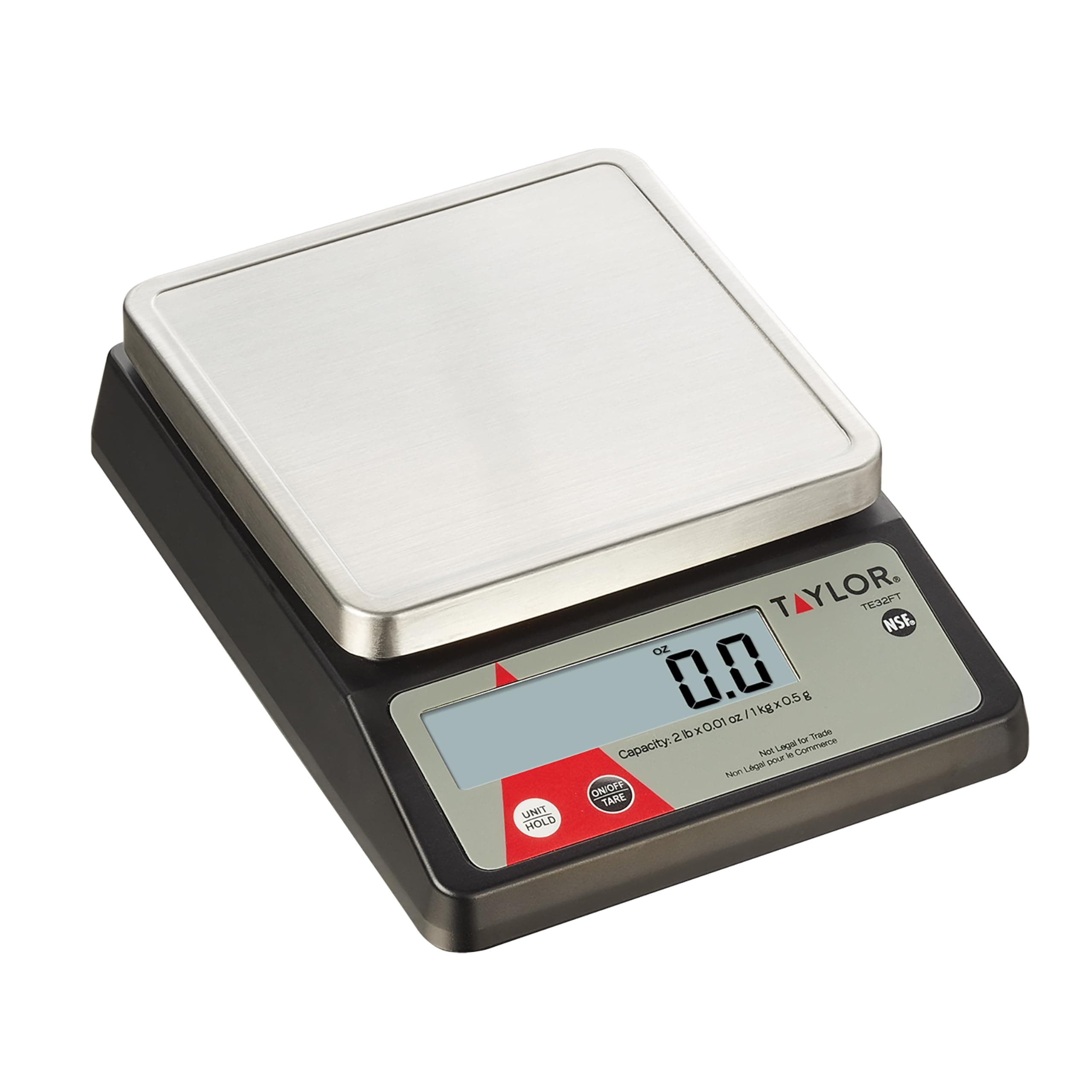 Compact Digital Portion Control Scale, Food Scale for Precise Weight Measuring and Portion Control, Tare and Hold Function, NSF, 32OZ, Stainless Steel Platform