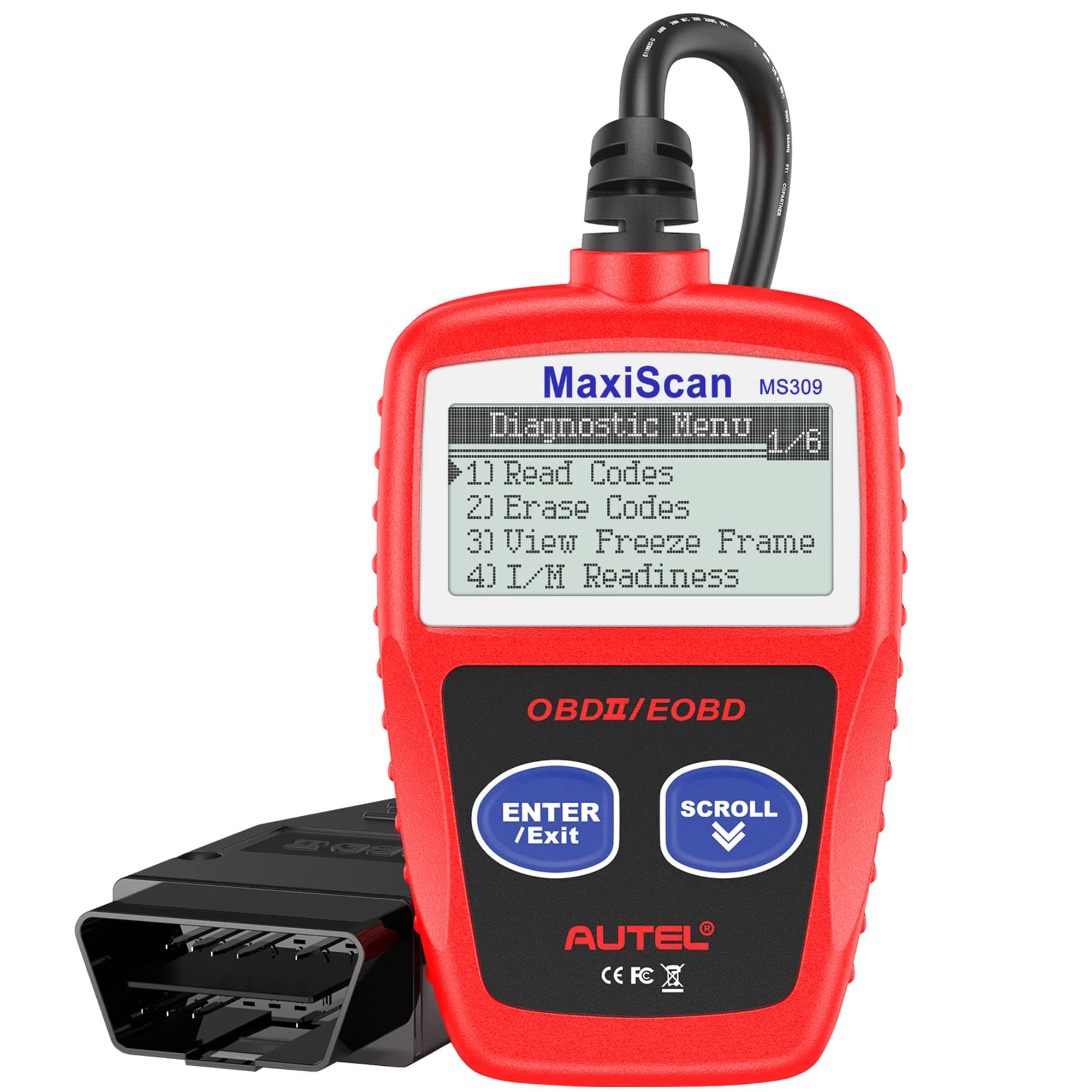 OBD2 Scanner MS309 Automotive Check Engine Code Reader, Check Emission Monitor Status, CAN Diagnostic Scan Tool for All OBDII Protocol Vehicles After 1996