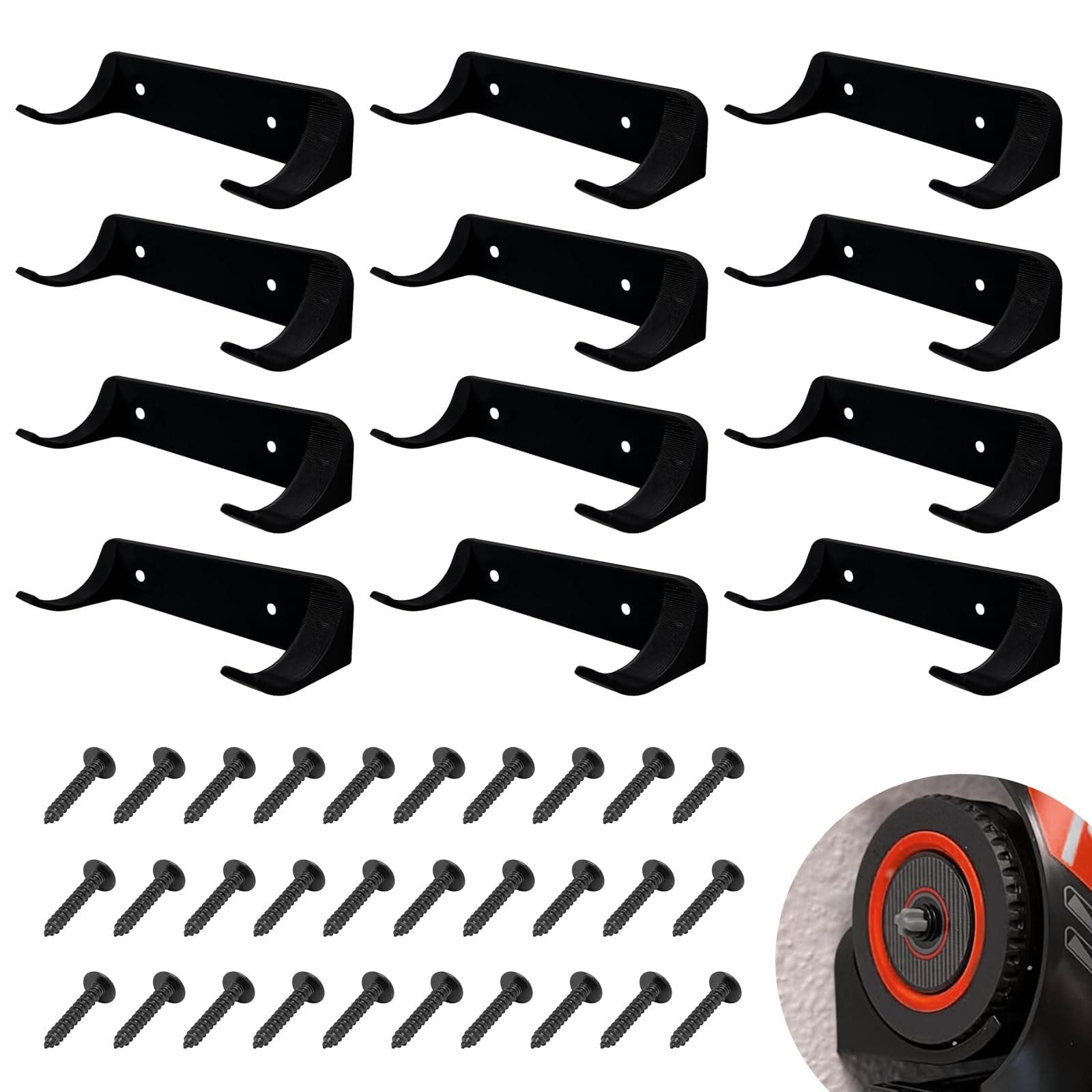 Generic 12-Piece Car Display Wall Mount - Compatible with Speed Champion Series - Sturdy Vertical Wall Mount for Car Enthusiasts, Black