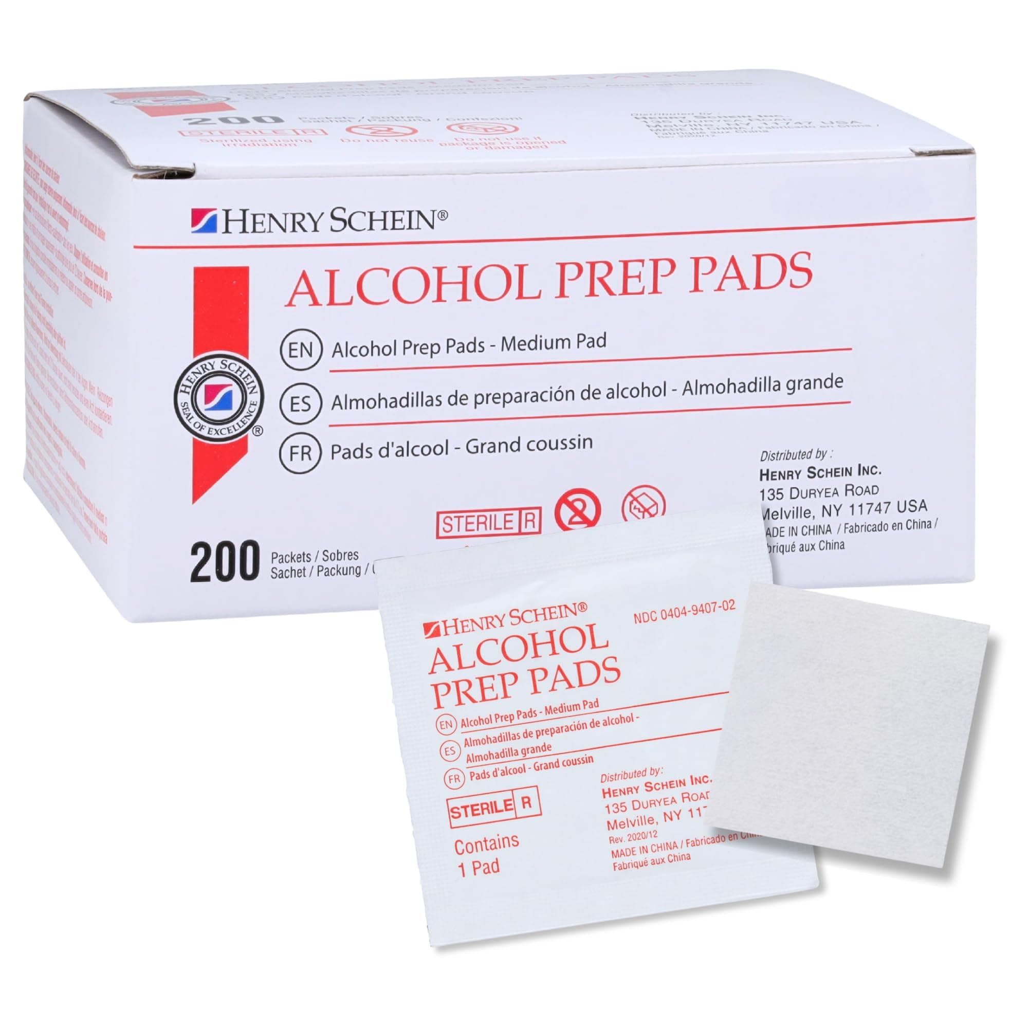 Alcohol Prep Pads, Medium Size, 200 Count - 70% Isopropyl Alcohol, Individually Wrapped, Sterile Wipes for Medical & Everyday Use