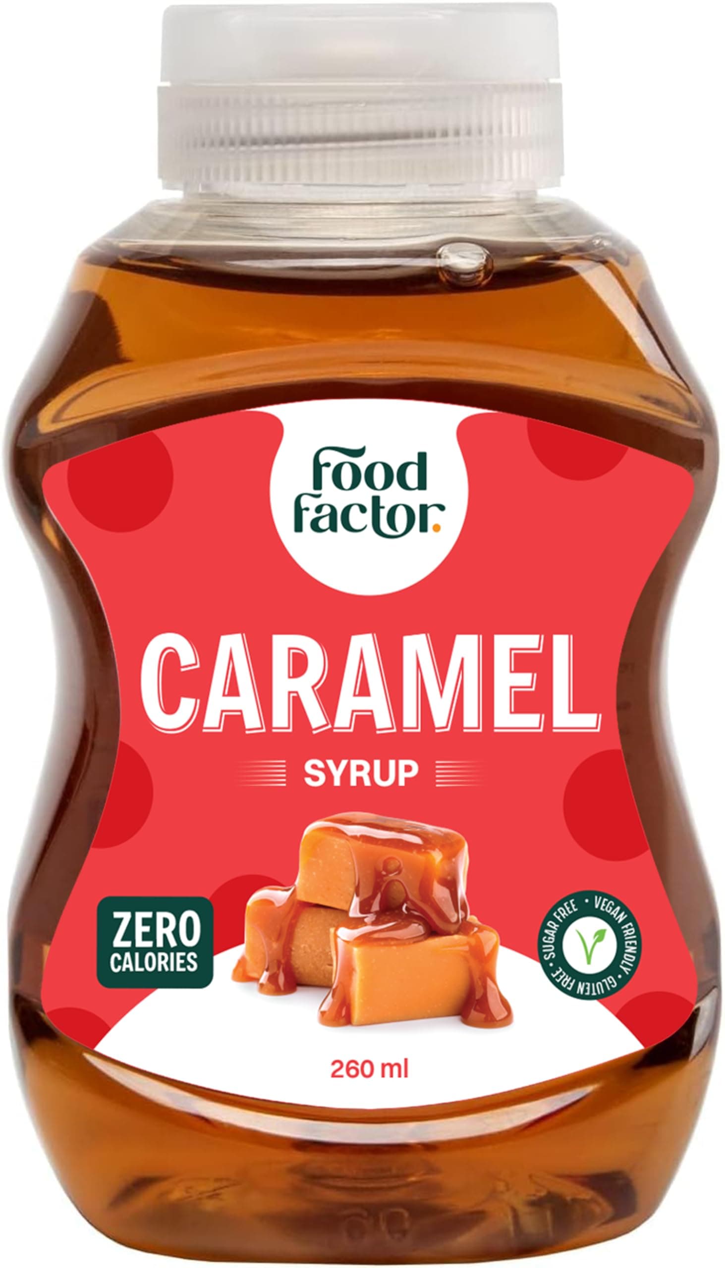 Caramel Syrup | Made in Italy | Zero Sugar, Zero Calorie, Gluten Free, Suitable For Vegan, Keto Friendly Use it with Ice Cream, Coffee, Latte, Milkshake (260ml, Caramel)